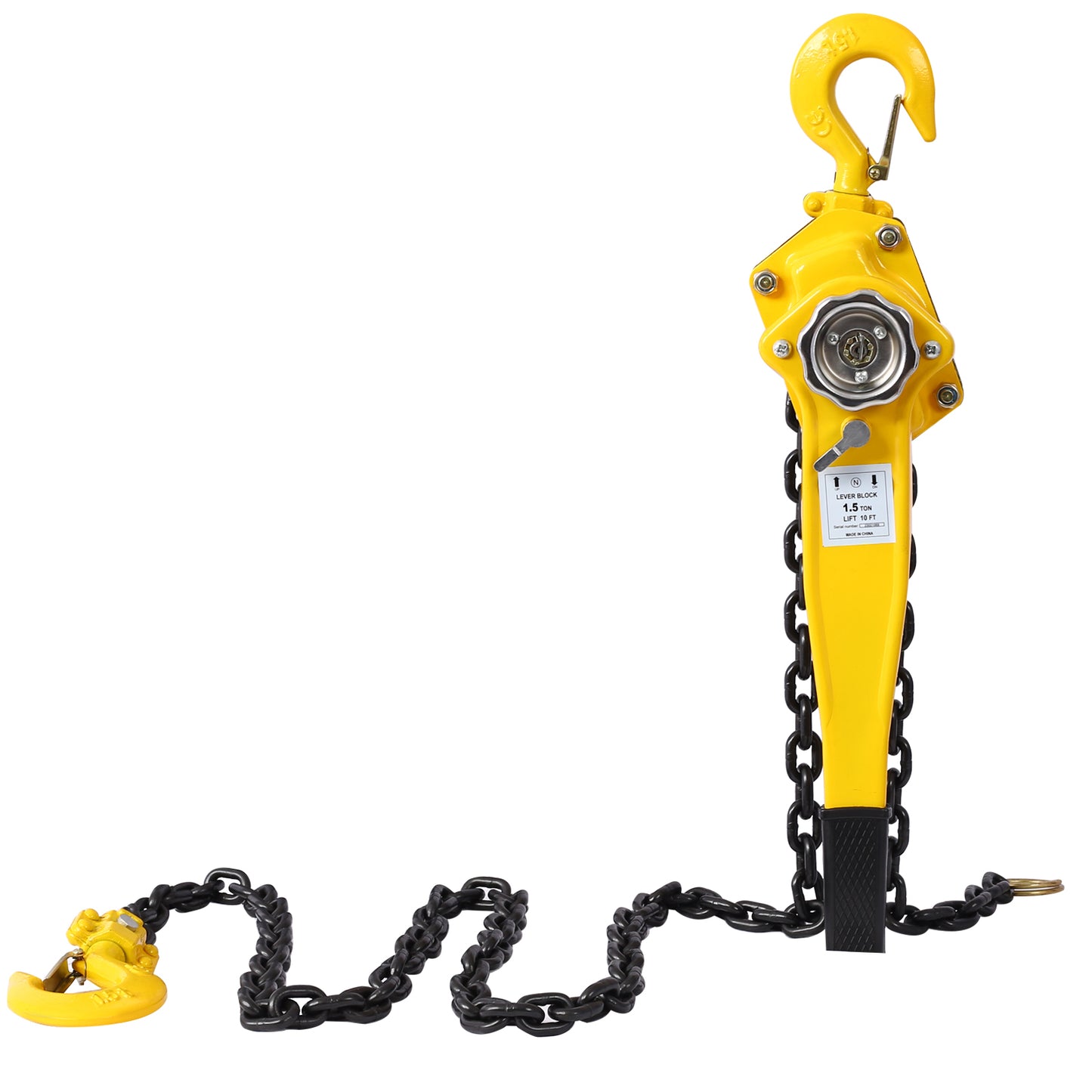 Lever Chain Hoist 1 1/2 Ton 3300LBS Capacity 20 FT Chain Come Along with Heavy Duty Hooks Ratchet Lever Chain Block Hoist Lift Puller