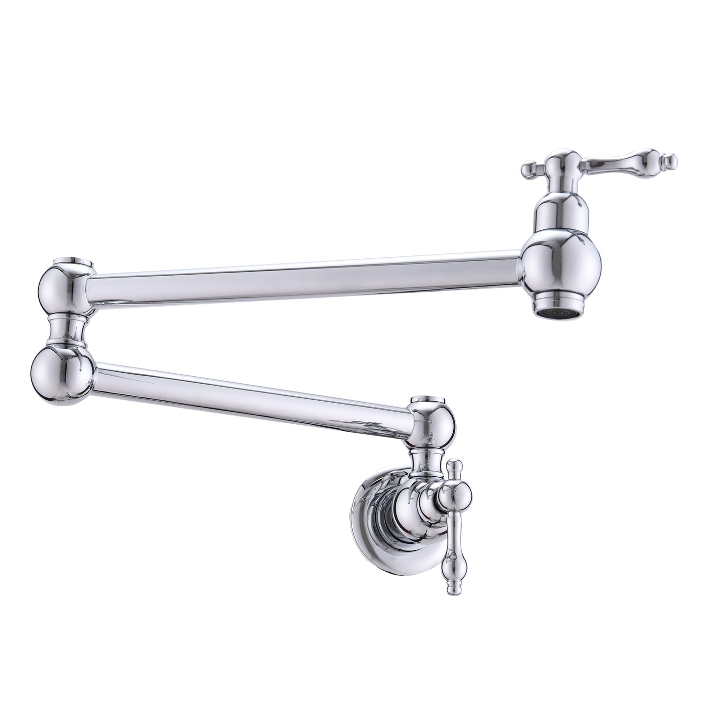 Pot Filler Faucet Wall Mount,with Double Joint Swing Arms Chrome