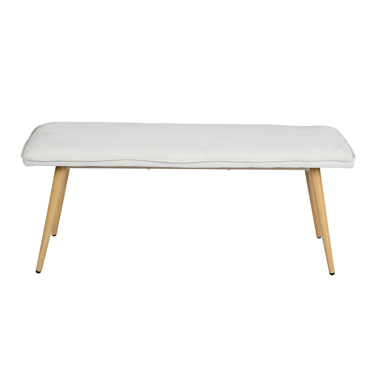 45.3" Dining Room Bench with Metal Legs - Beige