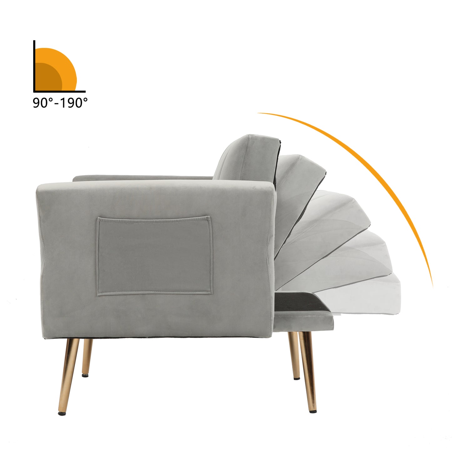 Accent Chair with Ottoman Set,Velvet Accent Chair with Gold Legs, Upholstered Single Sofa for Living Room Bedroom