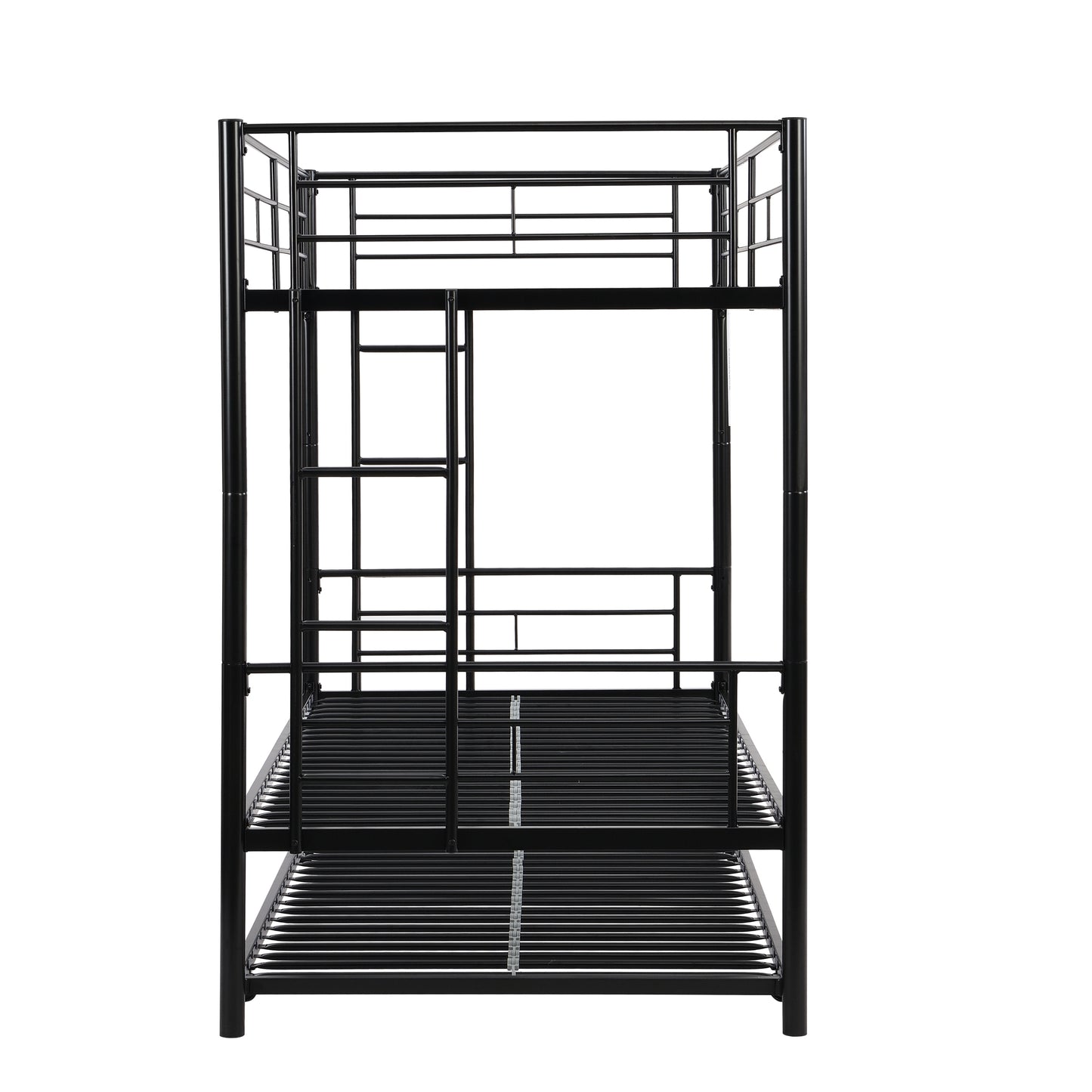 Versatile Twin Bunk Bed with Trundle and Guard Rail