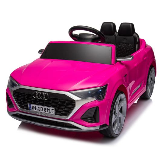 12V Kids Ride On Electric Car w/Parents Remote Control,Licensed Audi SQ8 for Kids,Dual Drive,Suspension,Hanging start,Three speed adjustable Music,Volume Control,LED Lights for Kids Aged 3-6.