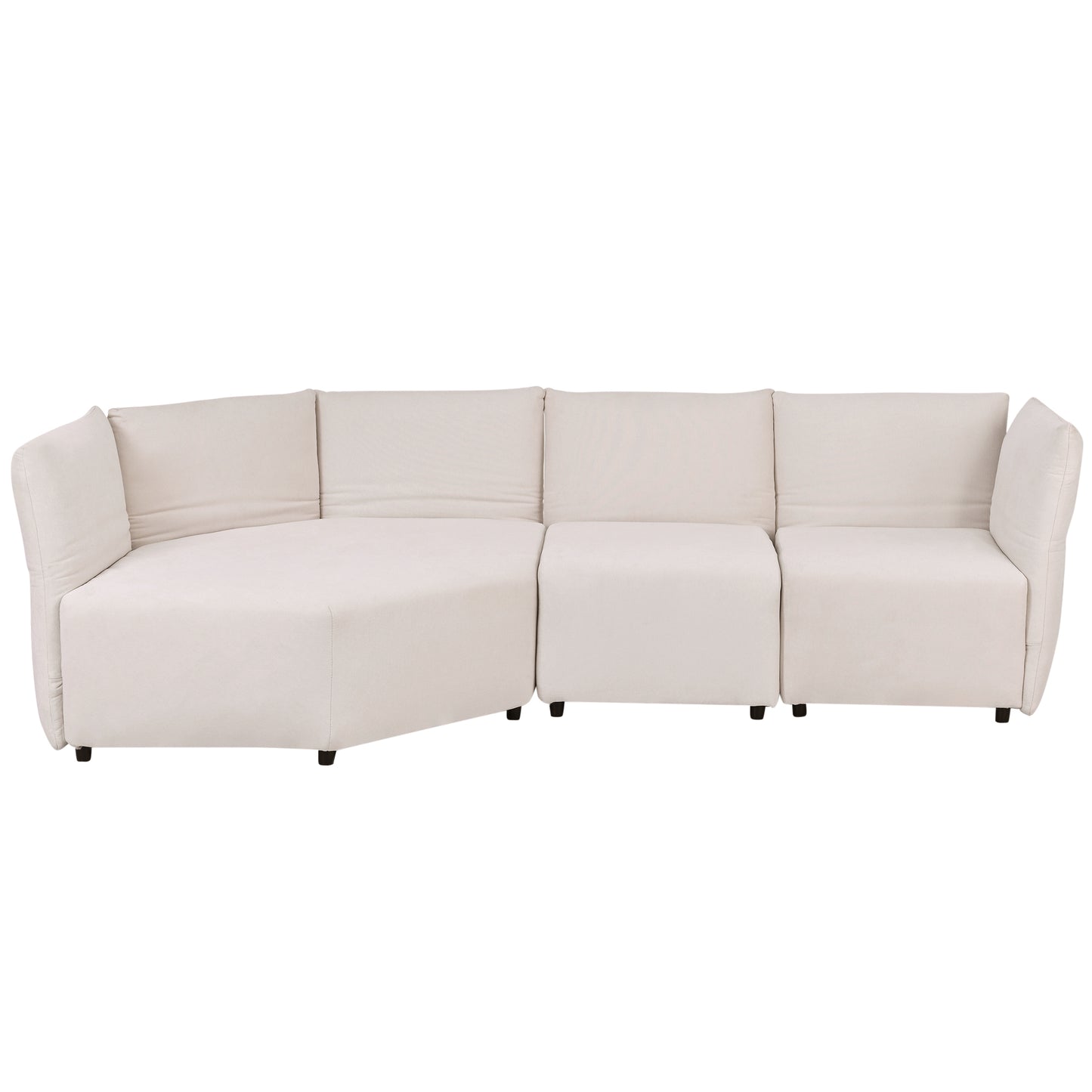 Stylish Sofa Set with Polyester Upholstery with Adjustable Back with Free Combination for Living Room