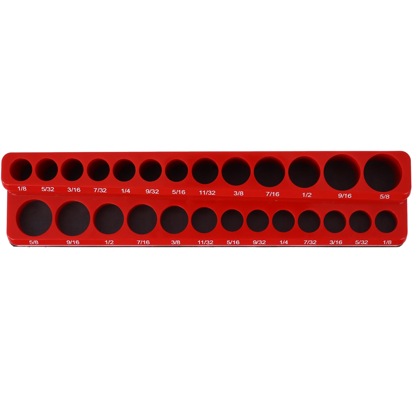 Magnetic Socket Organizer Set, 6-Piece Socket Holder Set Includes 1/4", 3/8", 1/2" Drive Metric SAE Socket Trays, Holds 141 Pieces Standard Size and Deep Size Sockets(Socket not Included),red and blue