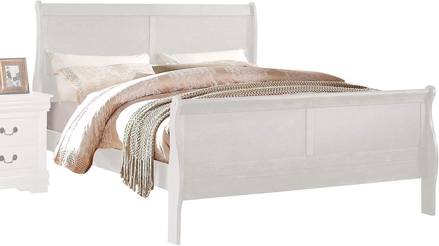 Louis Philippe Eastern King Bed in White 23827EK