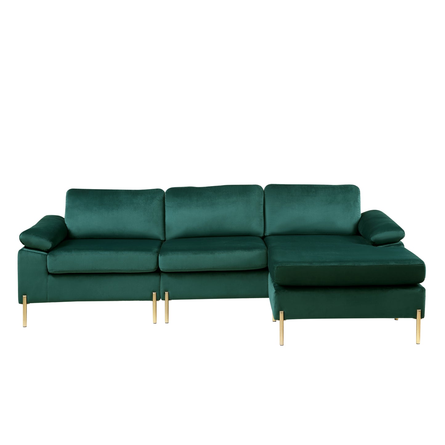 Shannon Velvet Sectional Sofa with Chaise