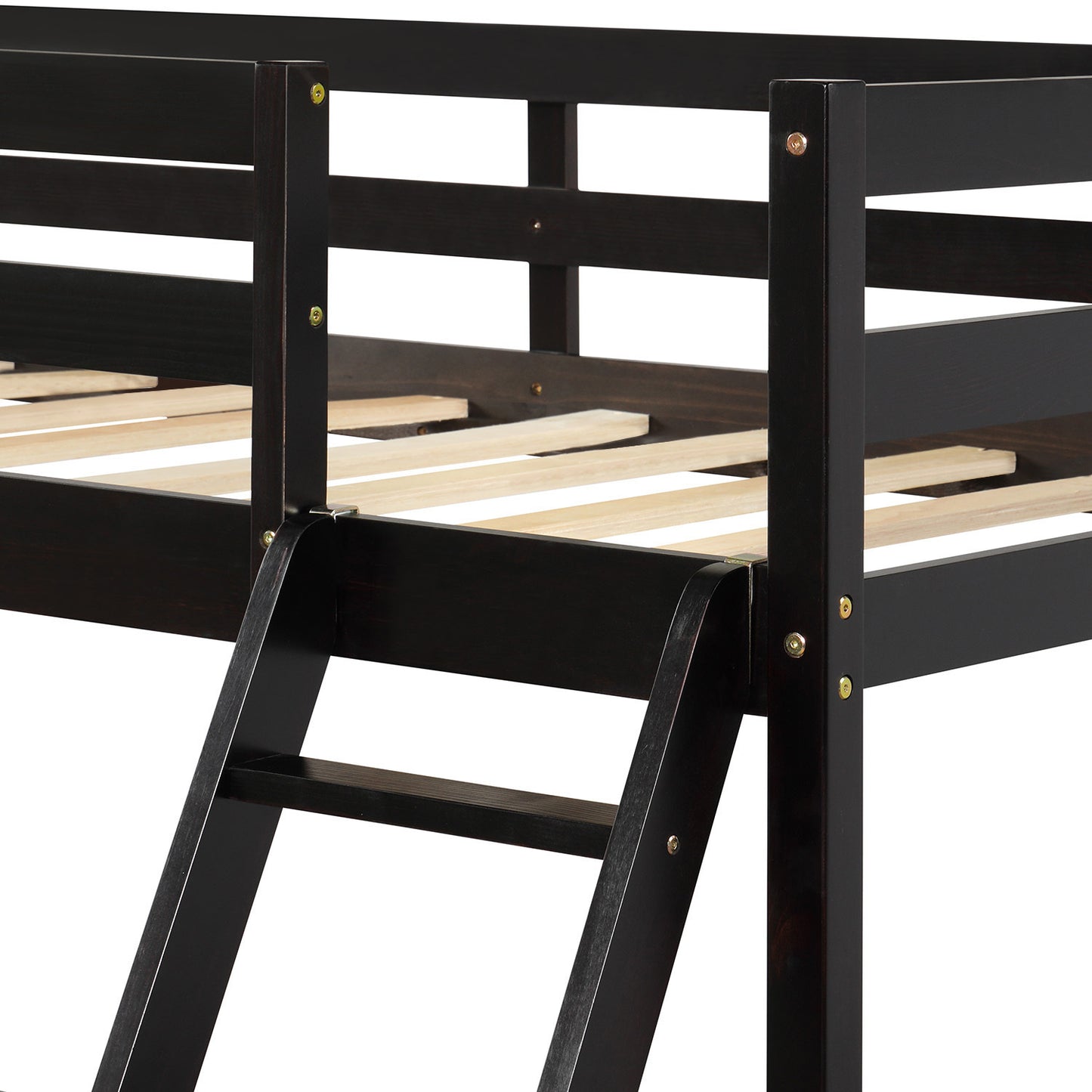 Elegant Twin Full Espresso Bunk Bed with Maximized Space