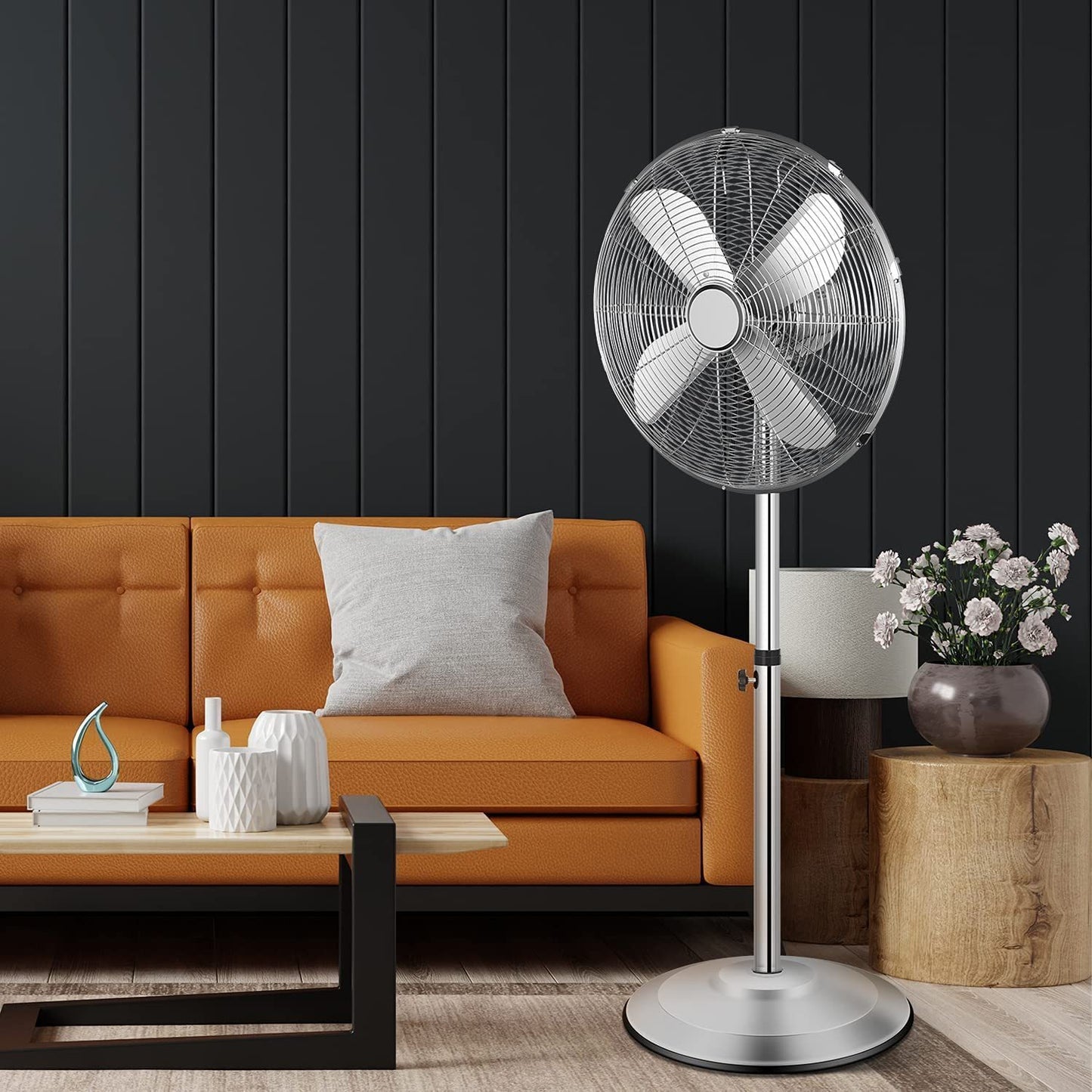 16 Inch Adjustable Heights Stand Fan with 3 Speed Settings