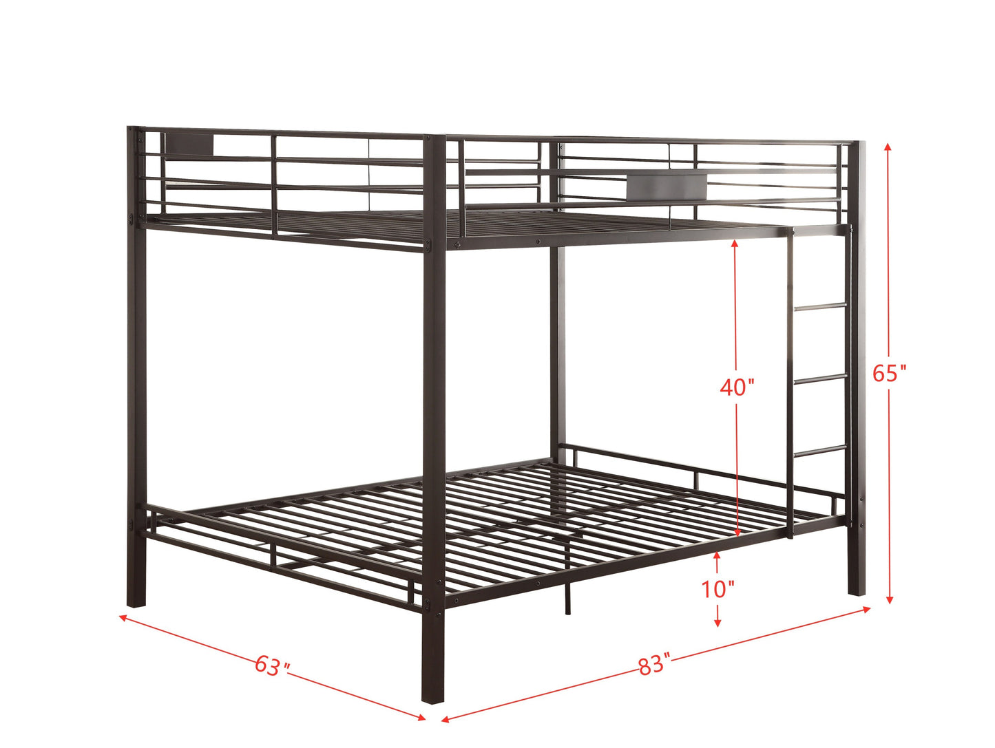 Sleek Sandy Black Queen/Queen Metal Bunk Bed