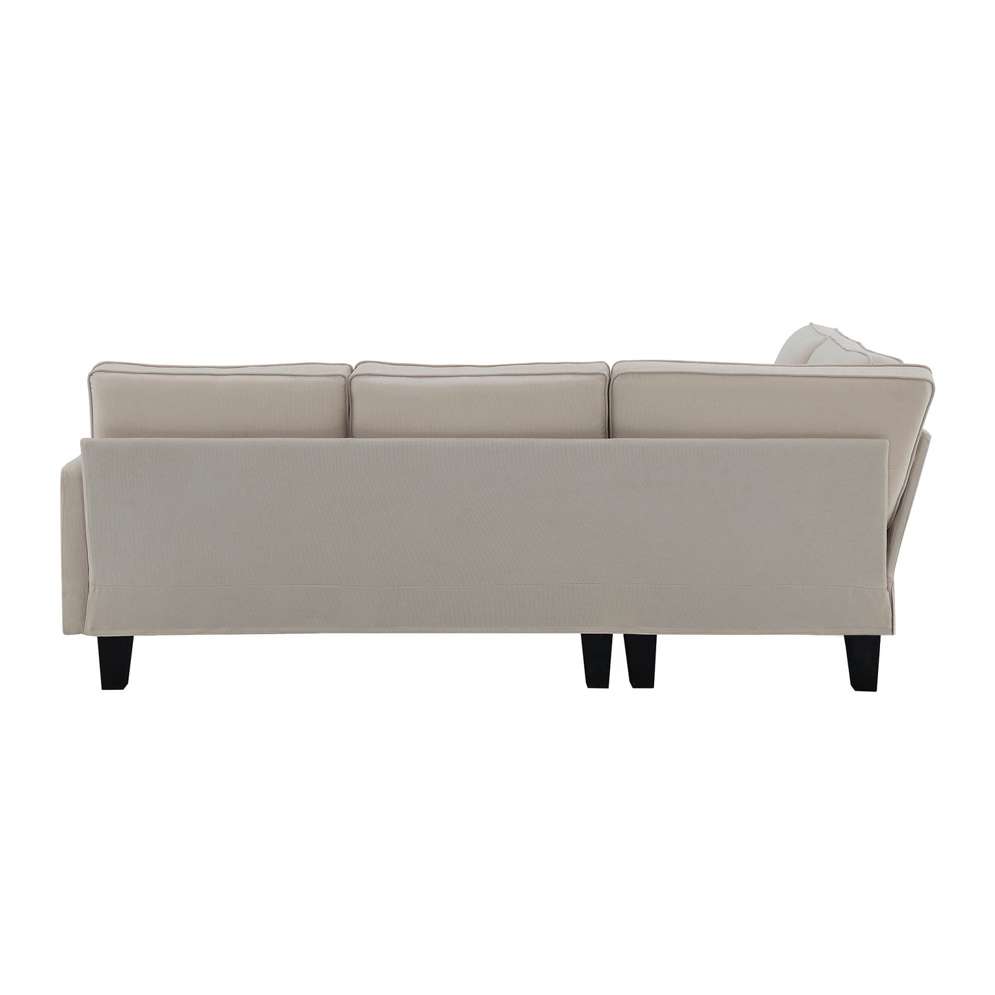 Terrycloth Minimalist L-Shaped Sectional Sofa with Chaise Lounge