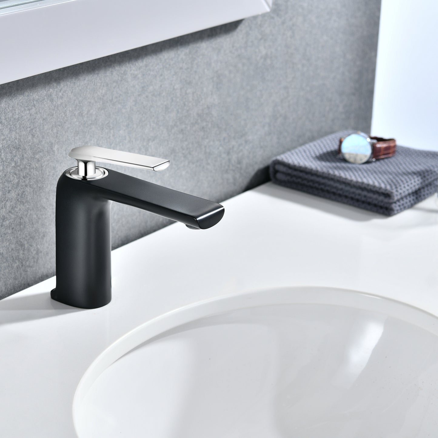 Matte Black Single Handle Bathroom Faucet