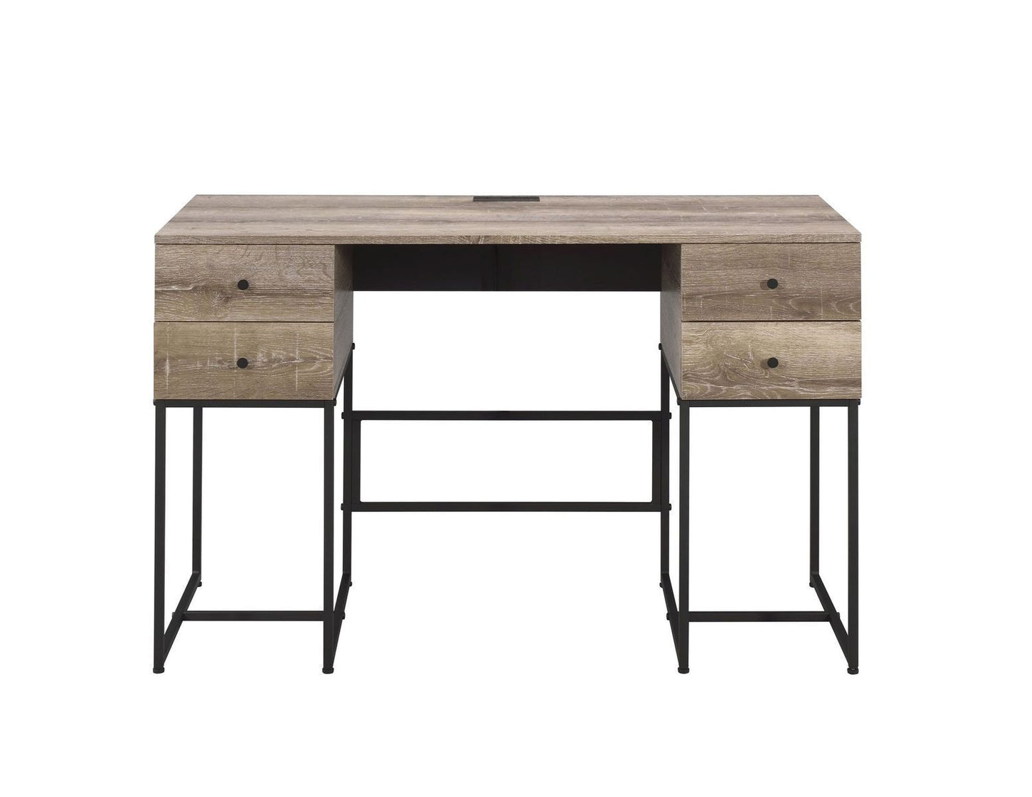 Rustic Oak & Black Desirre Writing Desk