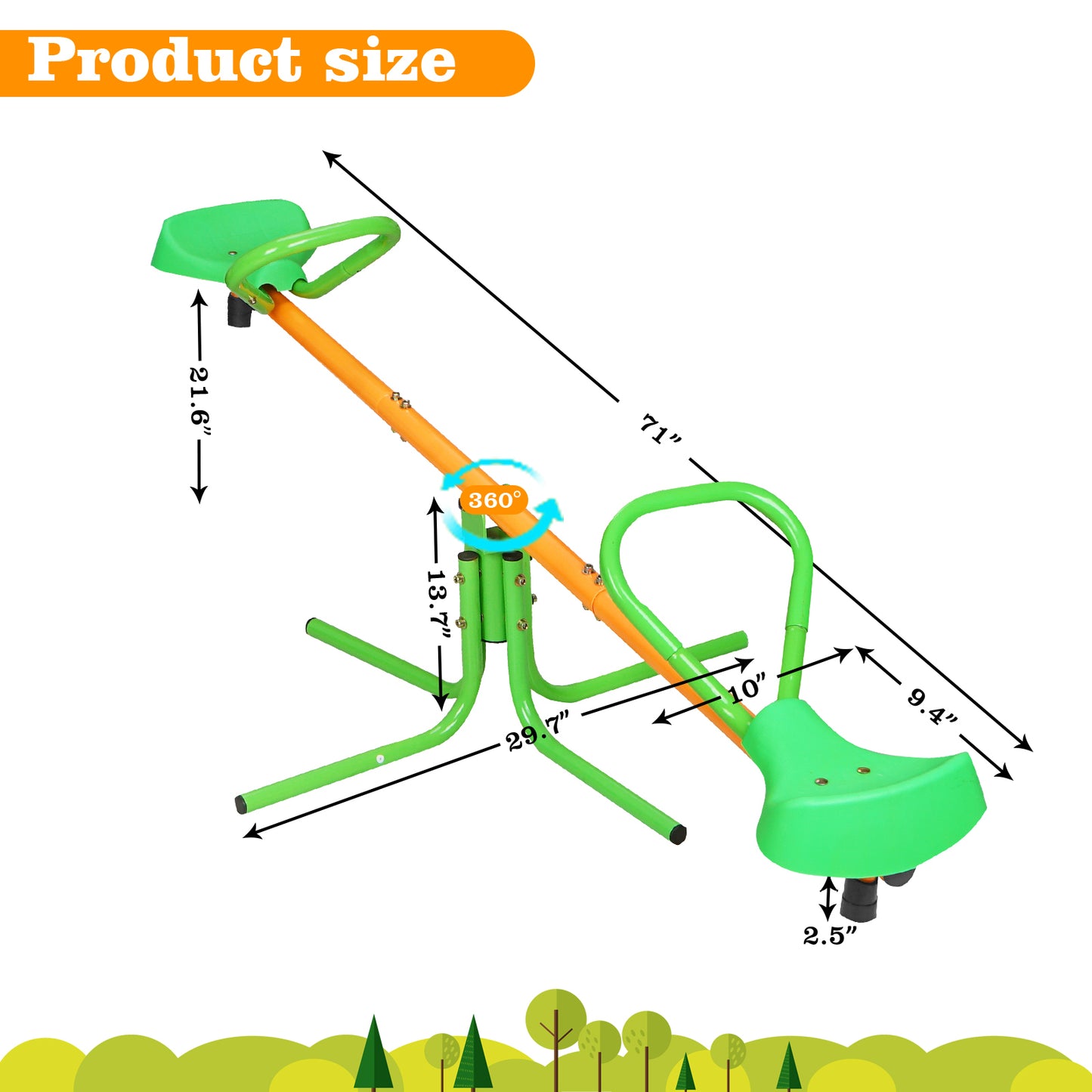 Outdoor Kids Spinning Seesaw with 360 Degree Rotation