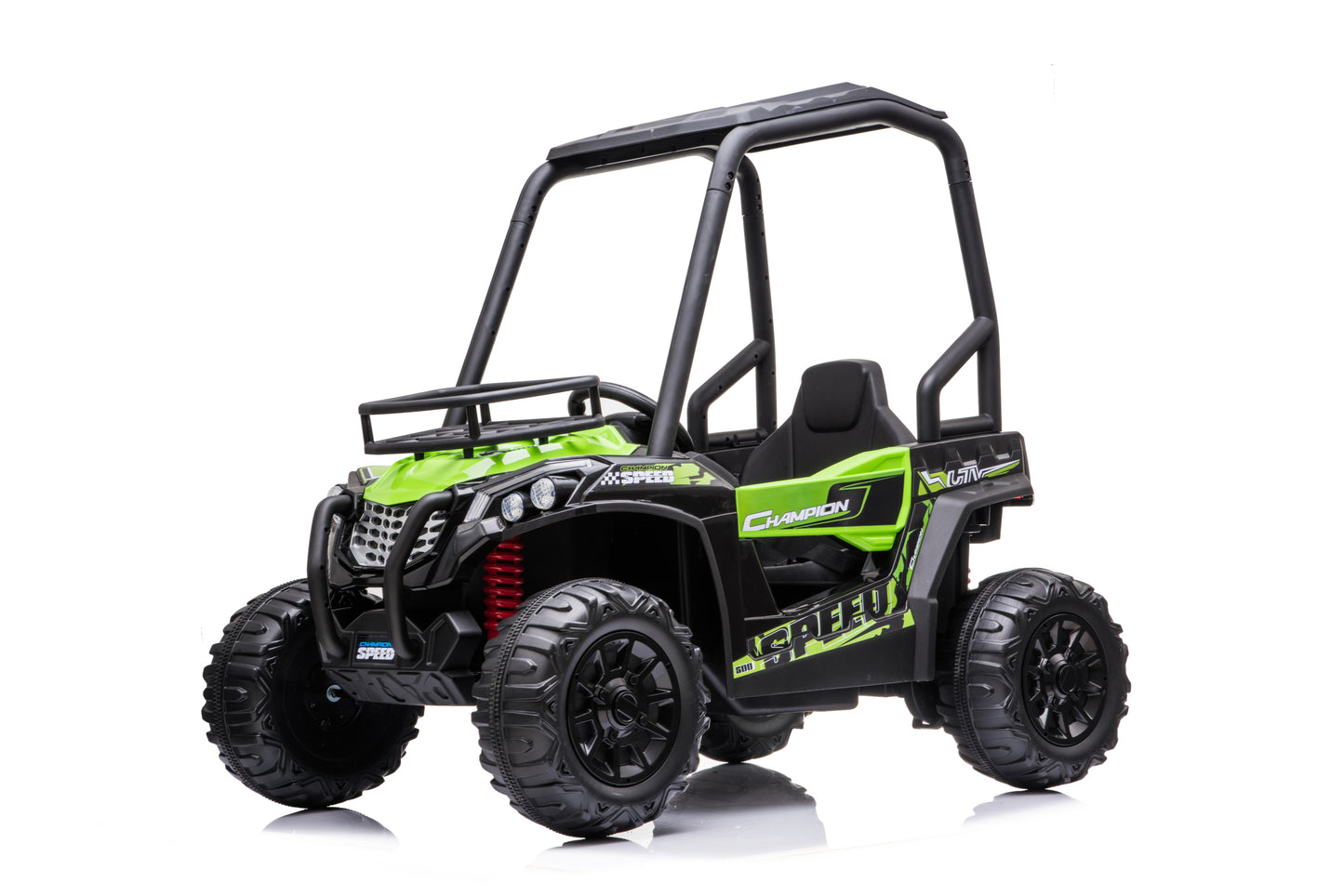 24V Electric Kid Ride On Car with Remote Control, JS370 UTV Ride on Cars for Kids, Battery Powered Kids Ride-on Car Green, 4 Wheels Motorized Vehicles Children Toys, 2 Speeds, LED Headlights