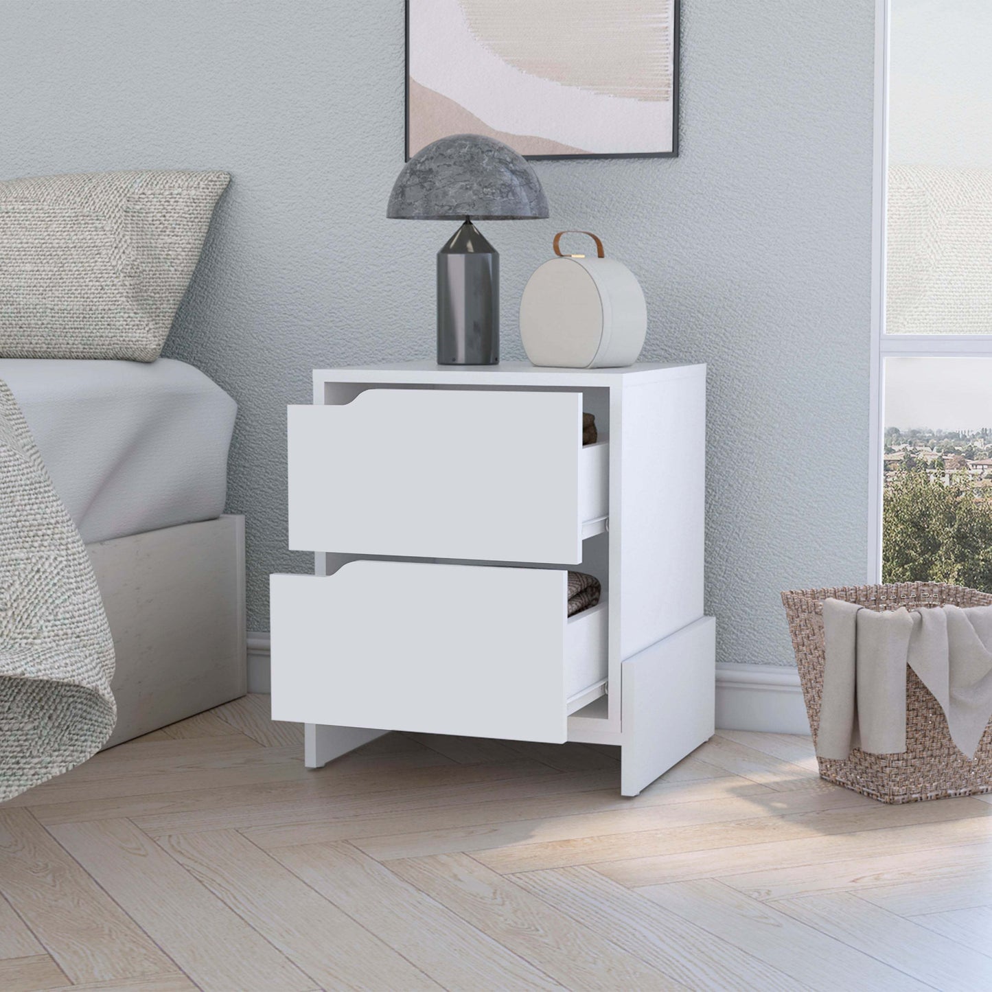 Ralston 2-Drawer Nightstand in White