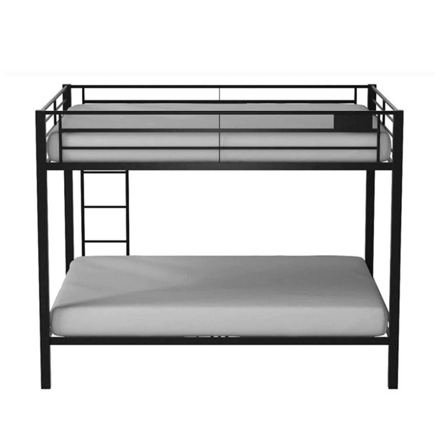 Sleek Sandy Black Queen/Queen Metal Bunk Bed