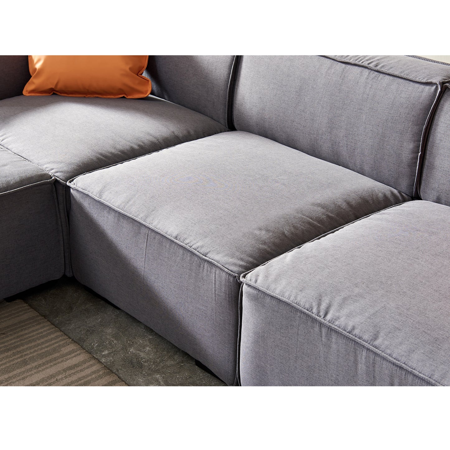 [video] Modular Sofa L Shape with Convertible Ottoman Chaise(Grey)