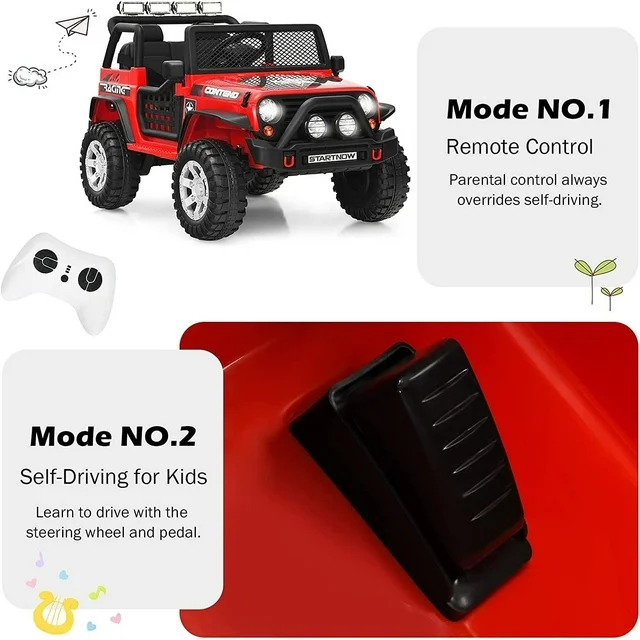 12V Electric Kids Ride On Truck Car with Remote Control and Music Options