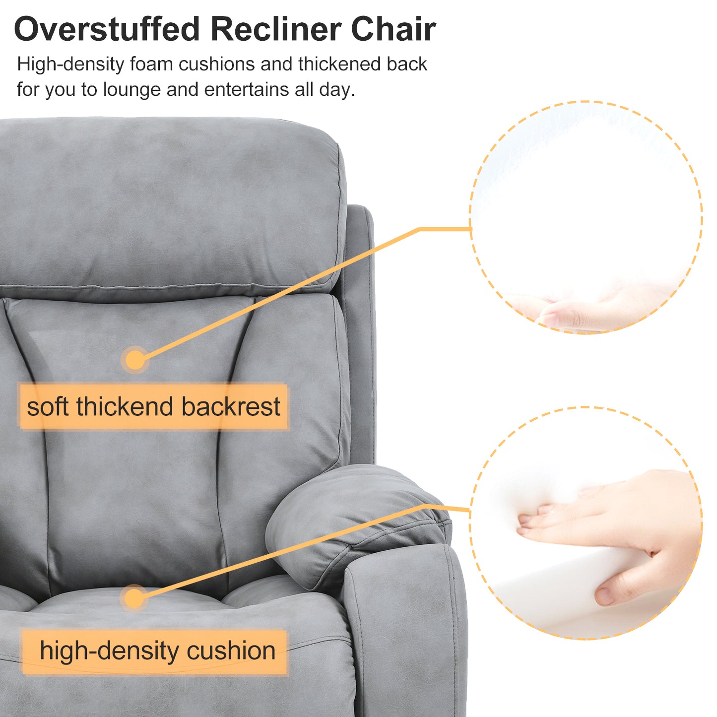 Elderly-Friendly Light Gray Electric Power Lift Recliner Chair