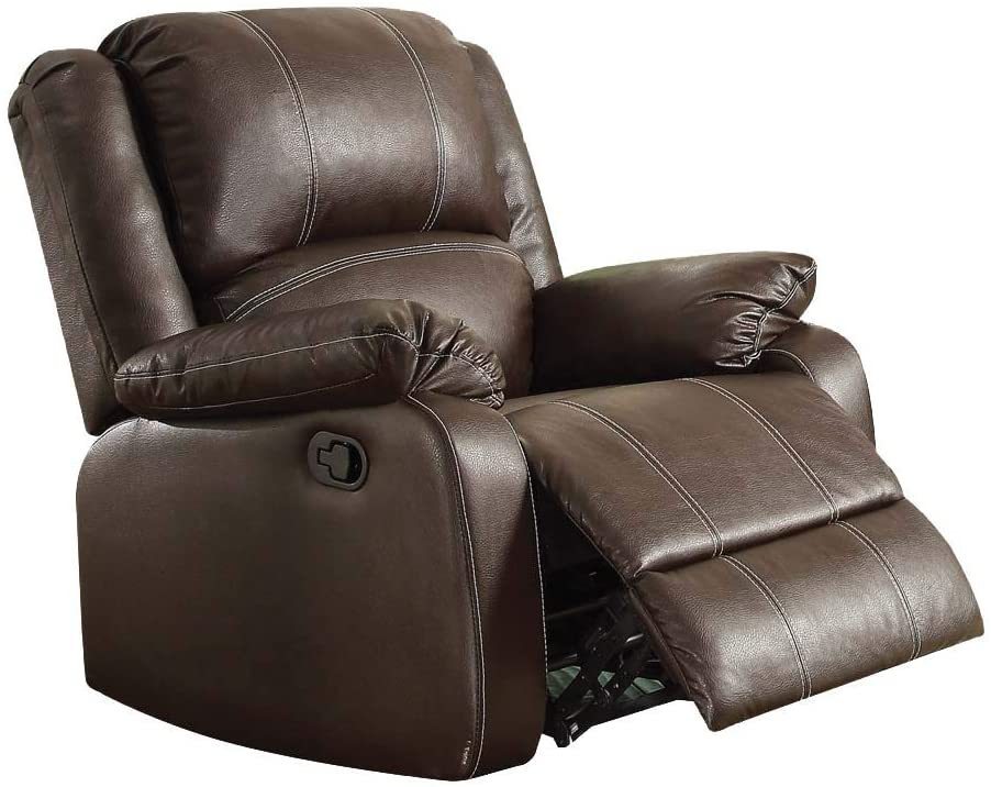 Zuriel Brown Faux Leather Rocker Recliner