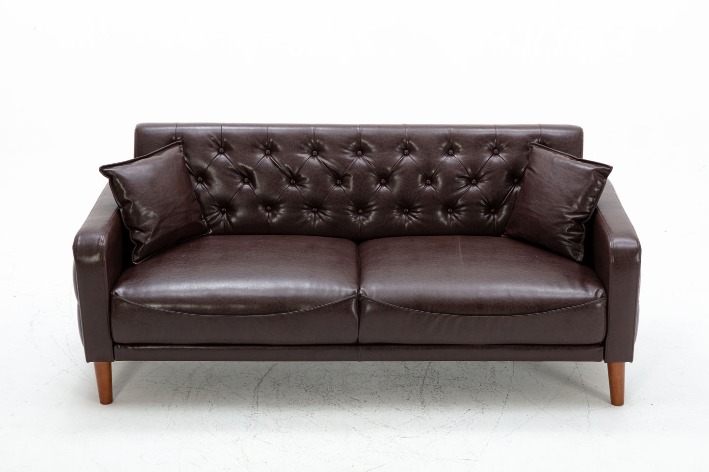 Luxurious Brown PU Leather Sofa - 2047 Edition