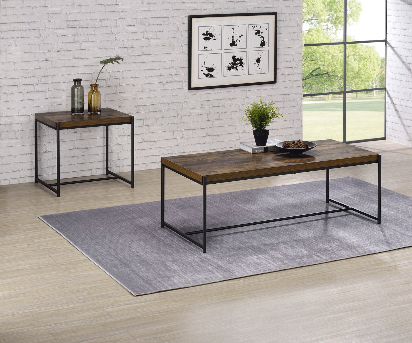 Elegant 3-Piece Brown Coffee and End Table Collection