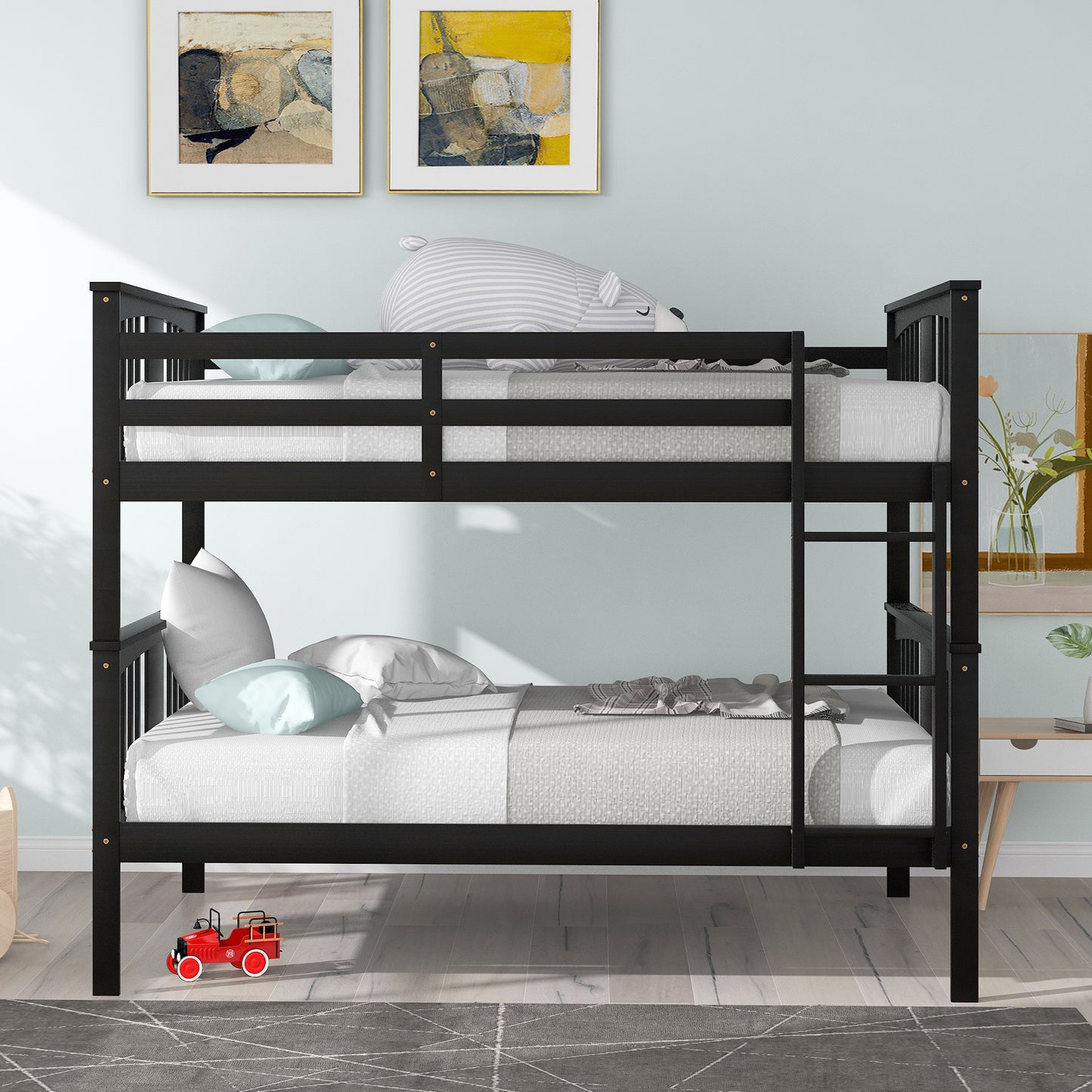 Versatile Espresso Full Size Bunk Bed for Stylish Bedroom Accommodation