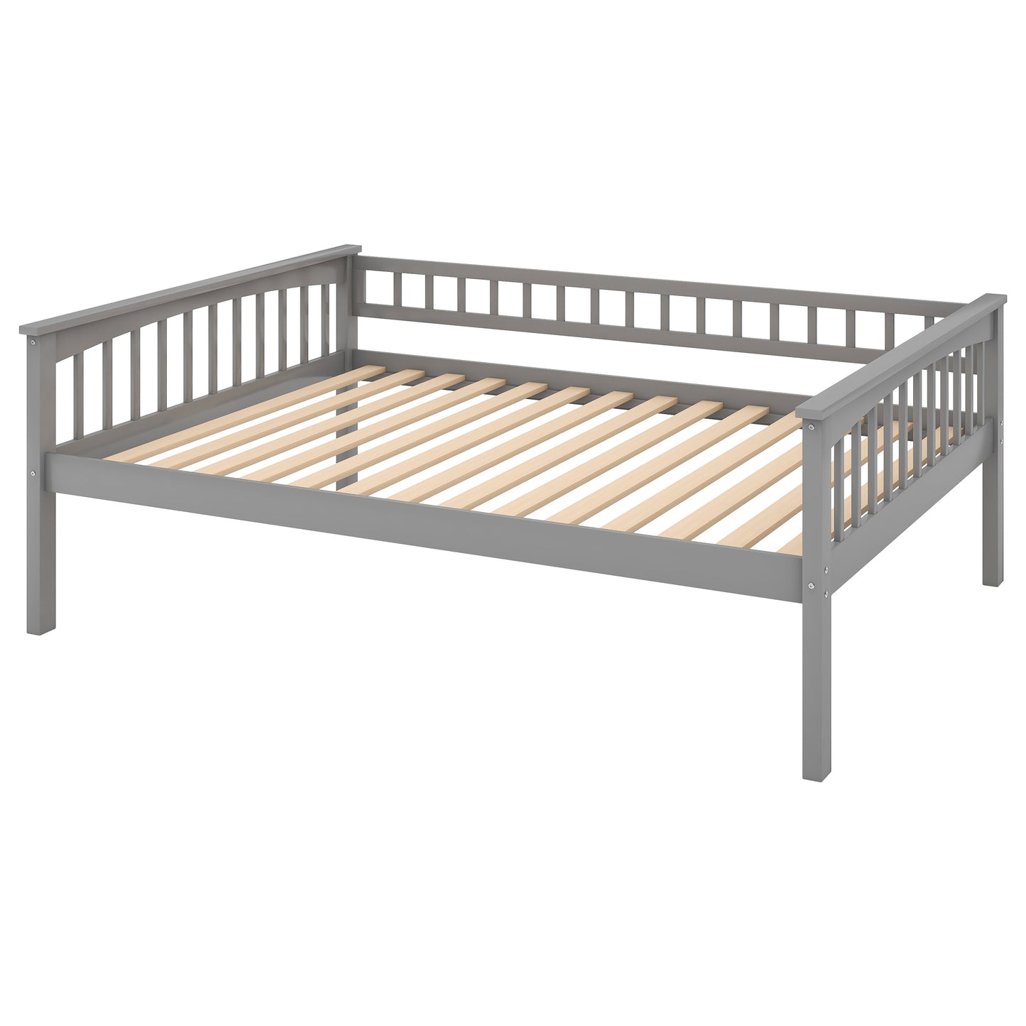 Gray Full over Full Bunk Bed with Drawers and Convertible Design