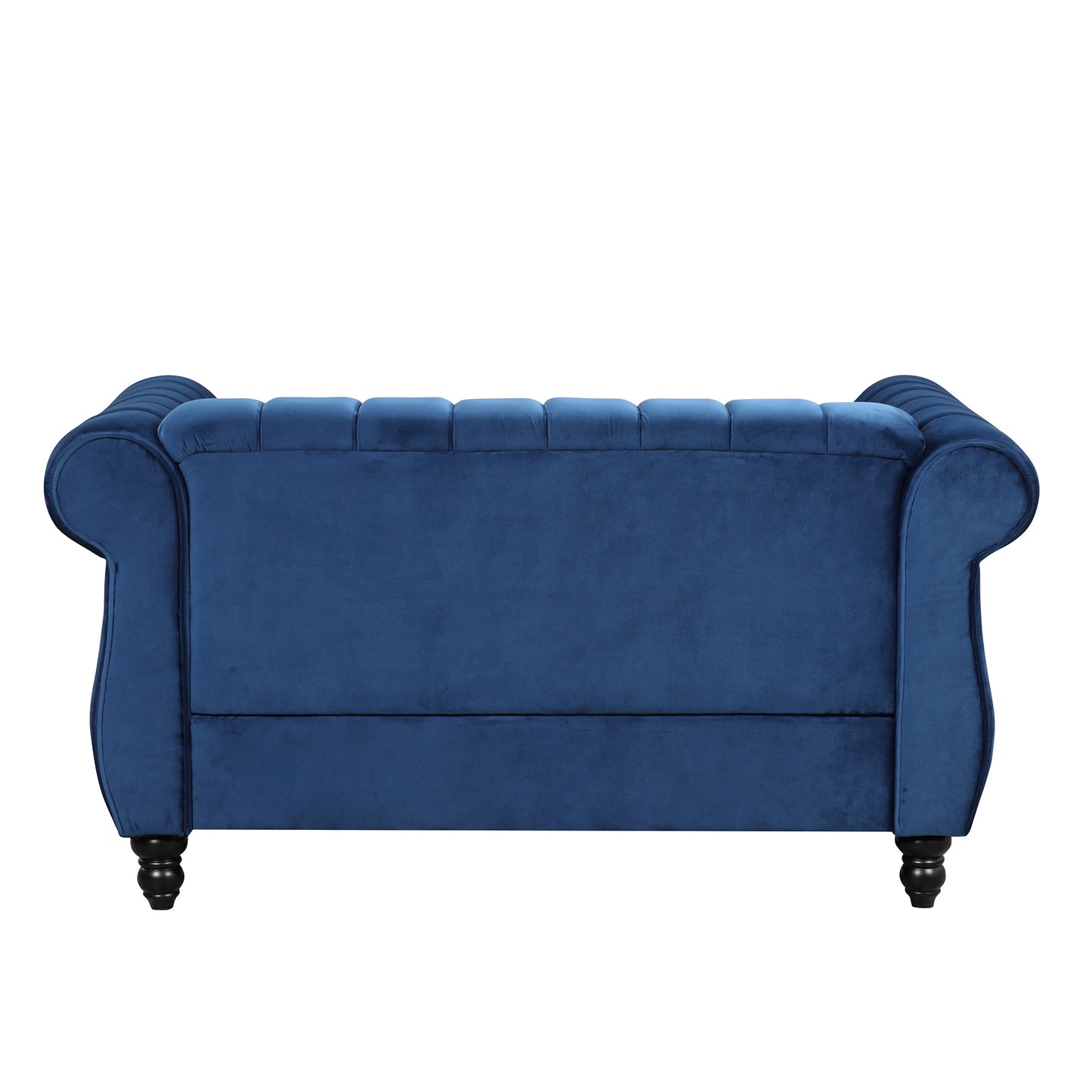 51 Modern Button Tufted Blue Upholstered Sofa with Solid Wood Legs