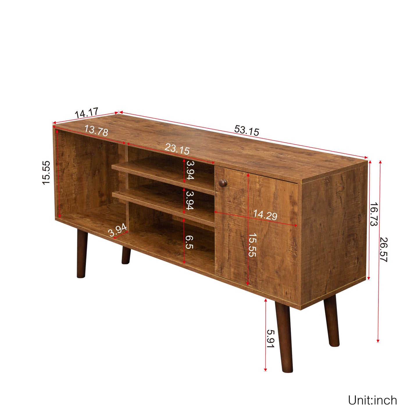 High-Quality Walnut TV Stand with Ample Storage and Sturdy Construction