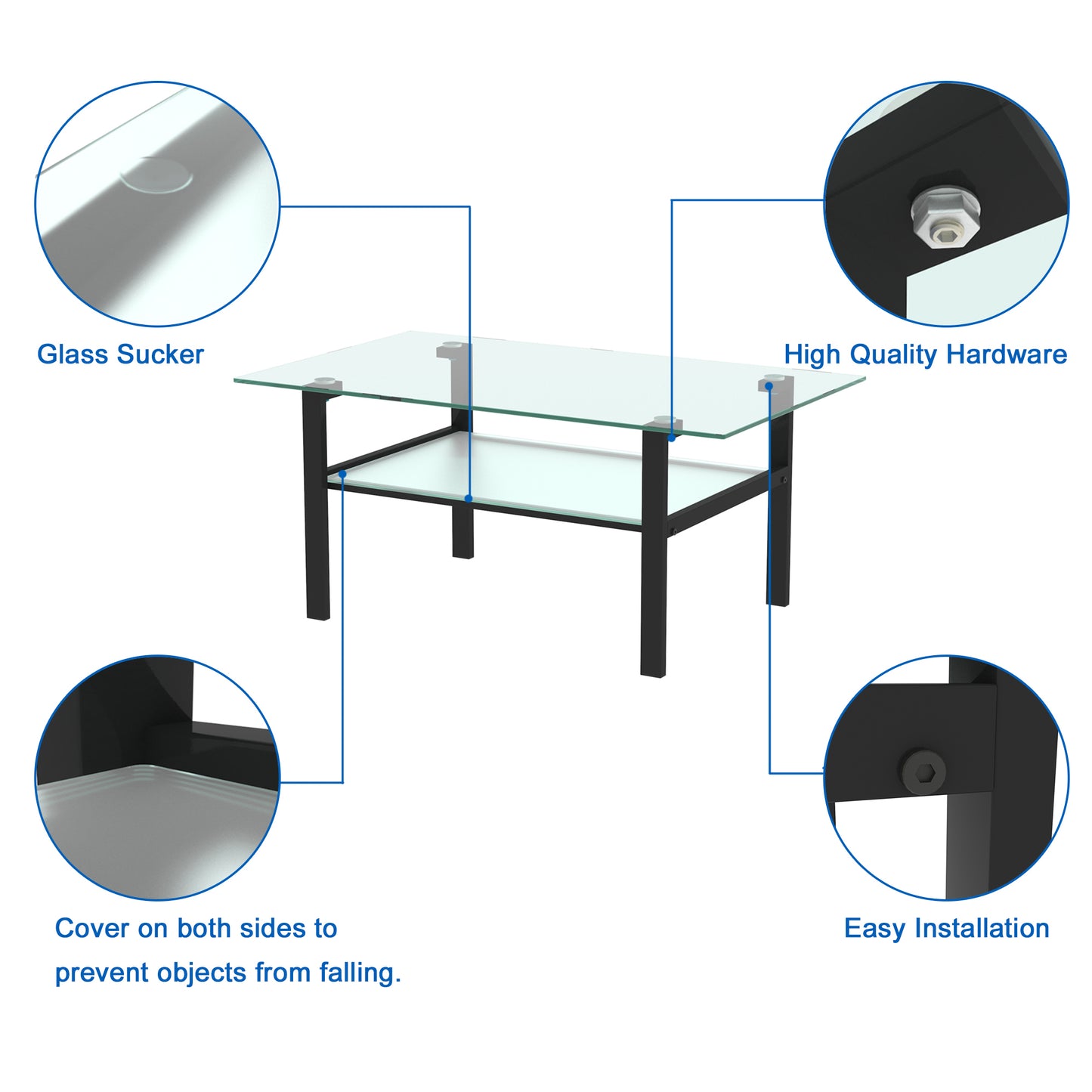 Modern Black Glass Coffee Table for Stylish Living Spaces