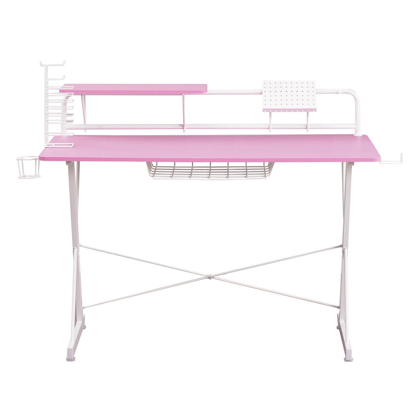 Peak Performance Gaming Desk with Pink Accents by Techni Sport