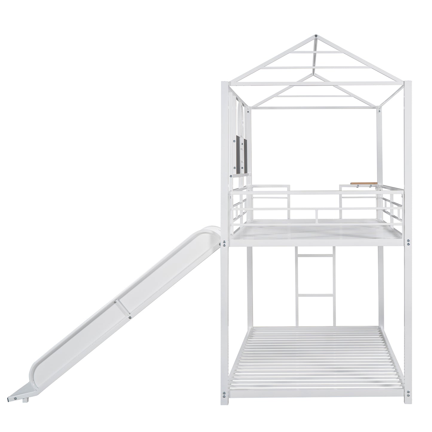 Metal Playhouse Bunk Bed with Slide - Trio of Color Options and Safe Design