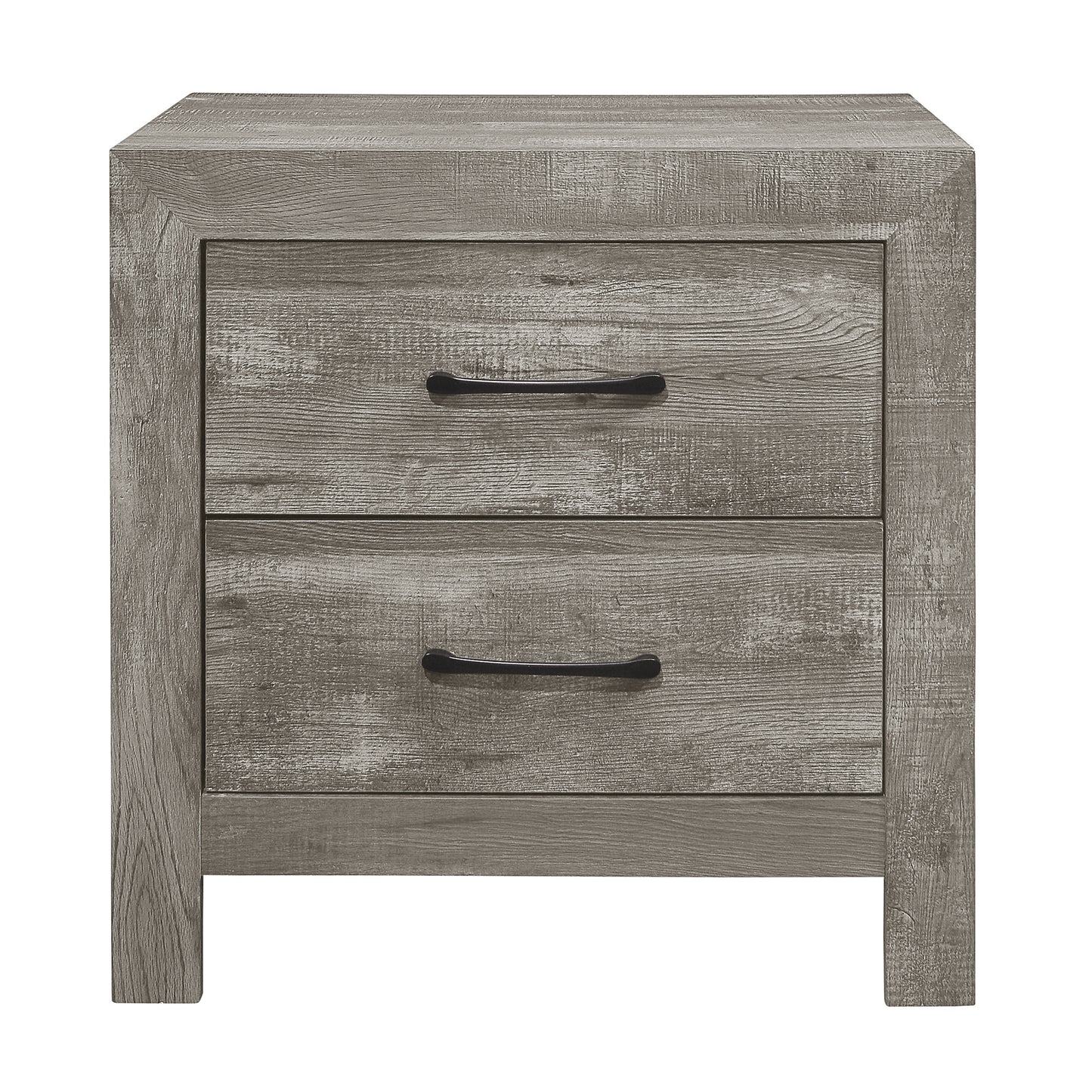 Rustic Style Gray Finish 1pc Nightstand of 2x Drawers Transitional Design Bedroom Furniture