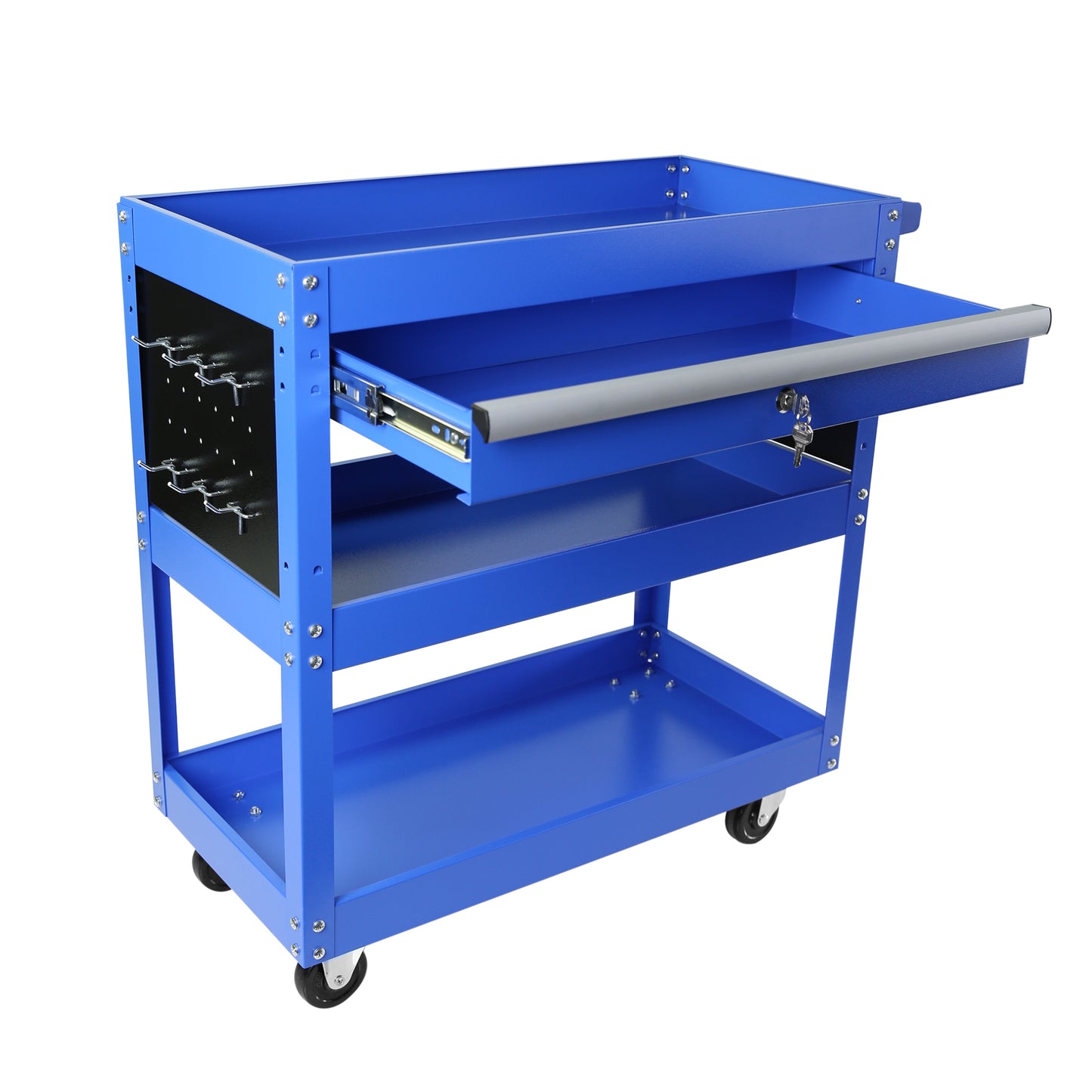 Rolling Tool Cart, Premium 1-Drawer Utility Cart, Heavy Duty Industrial Storage Organizer Mechanic Service Cart with Wheels and Locking System