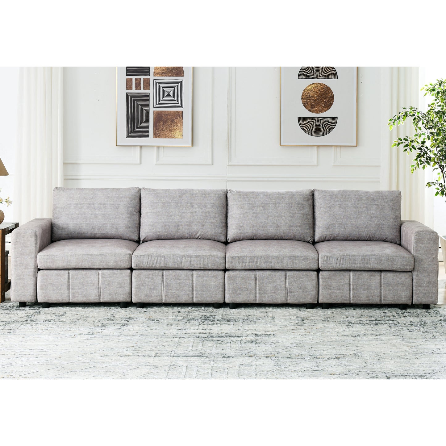 3-Seat Upholstered Modular Sofa Option