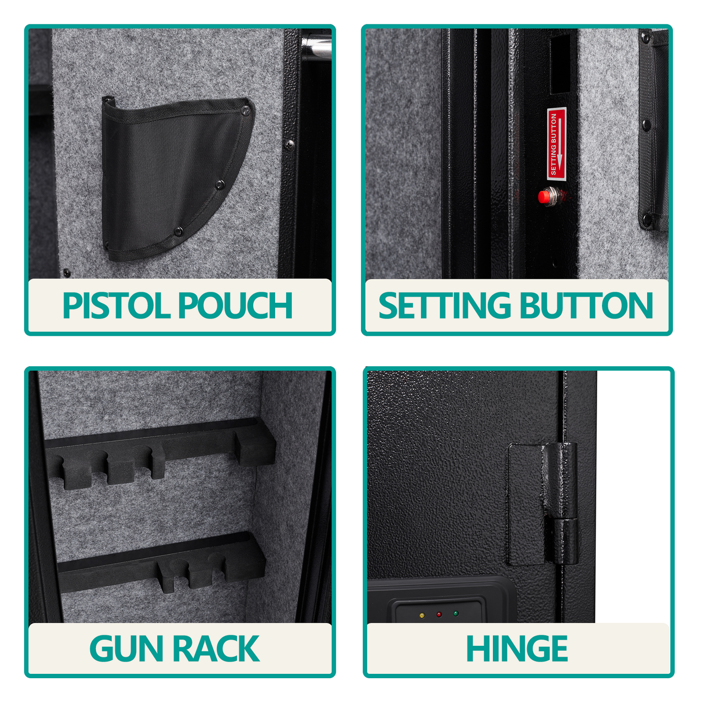 Secure 5-Gun Safe with Quick Access Electronic Keypad Rifle Gun and Pistol Storage