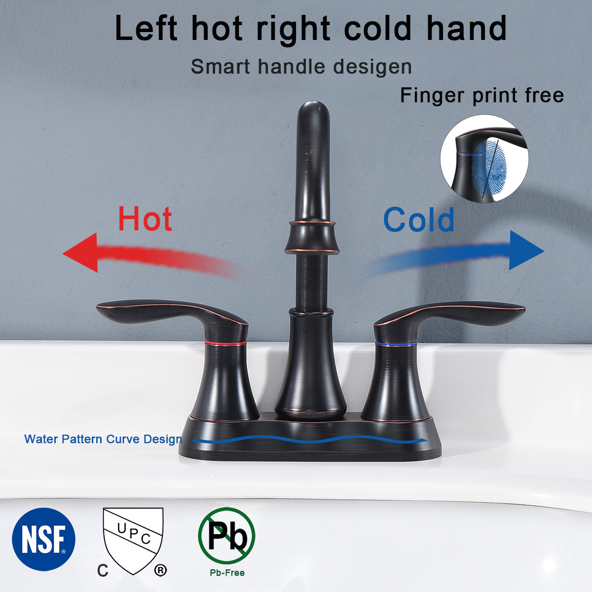 Elegant 2-Handle Oil Rubbed Bronze Bathroom Faucet with Pop-up Drain and Supply Hoses