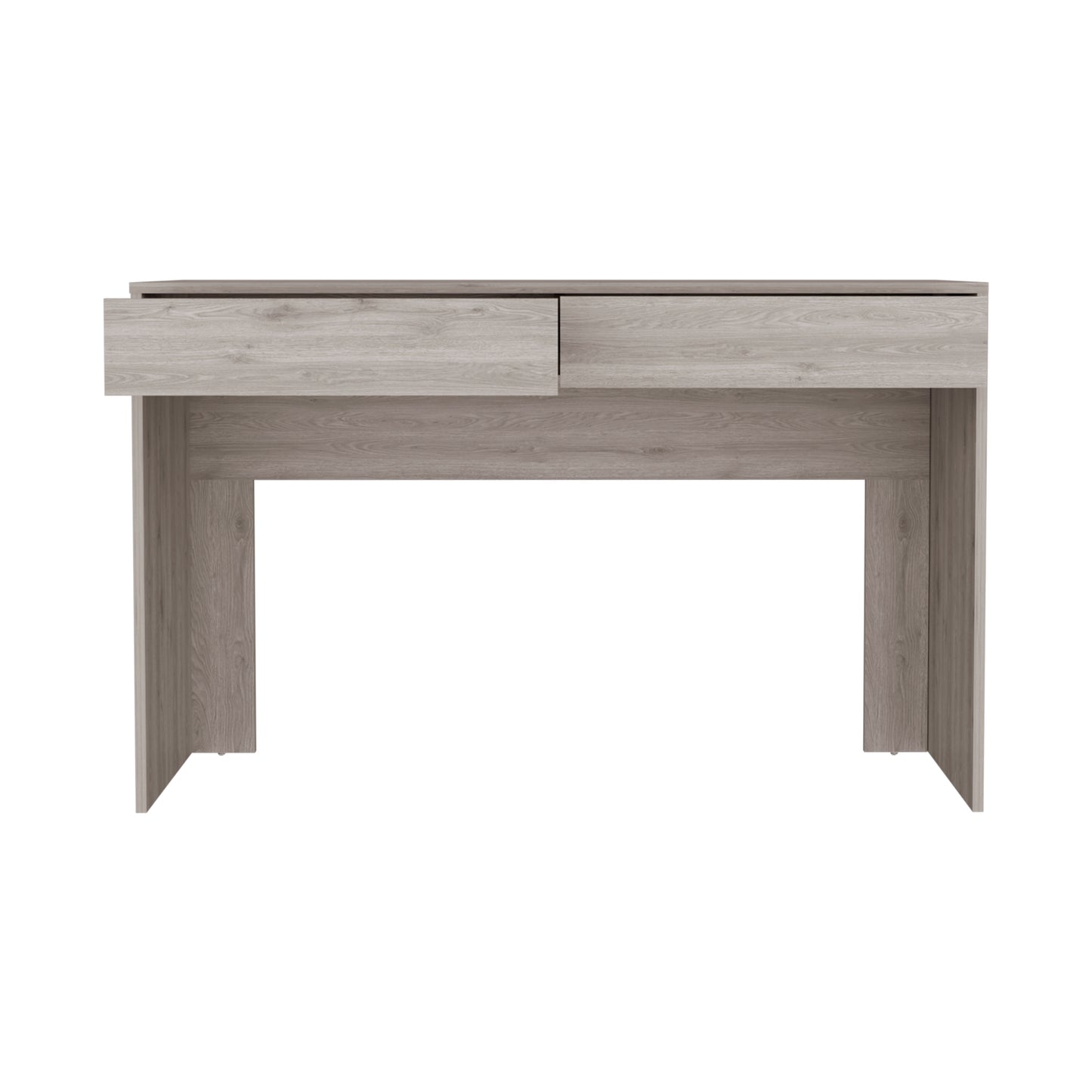 Aberdeen Computer Desk - Sleek Light Gray Finish with Two Drawers