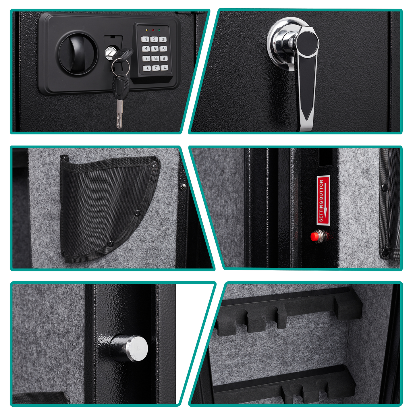 Secure 5-Gun Safe with Quick Access Electronic Keypad Rifle Gun and Pistol Storage