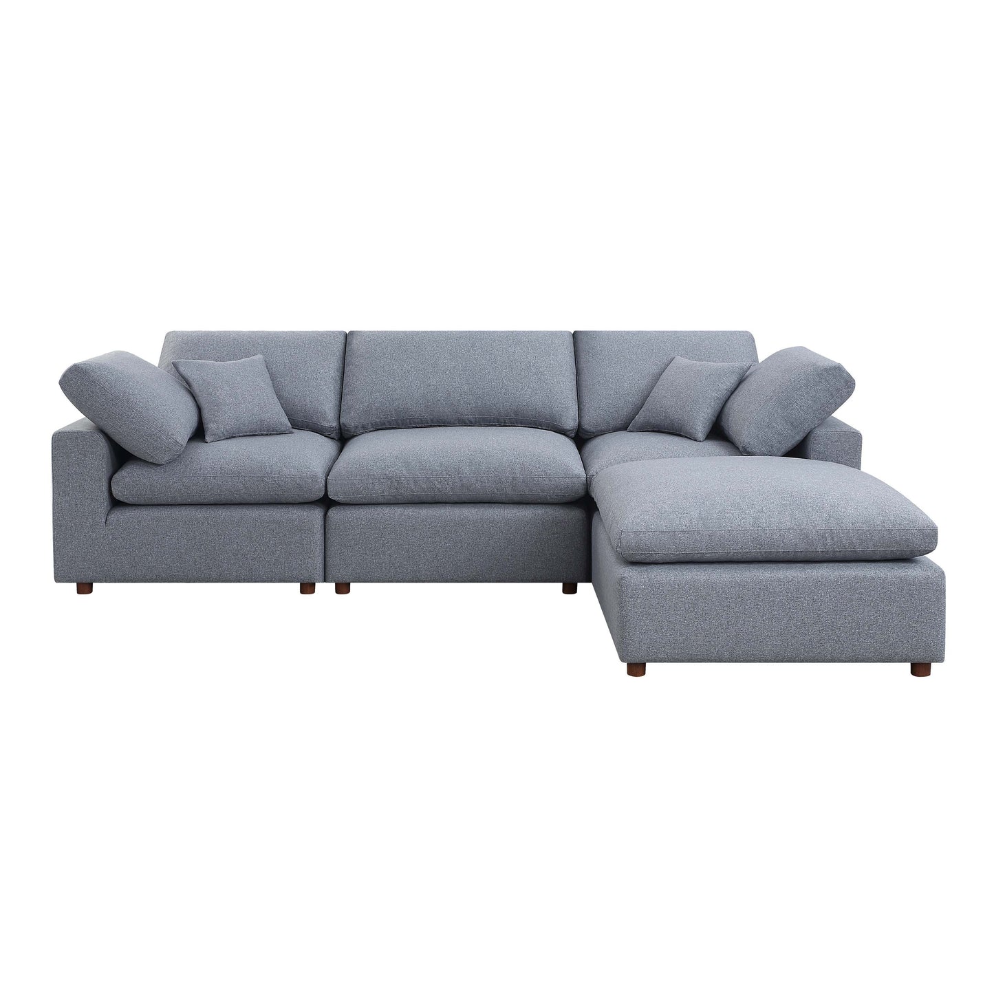 Contemporary Customizable Grey Sectional Sofa Set With Modular Design