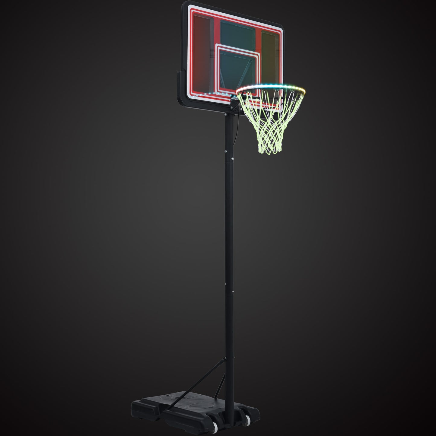 Portable Basketball Hoop Basketball System 4.76-10ft Height Adjustable for Youth Adults LED ights, Colorful lights, Waterproof Super Bright to Play at Night Outdoors,Good Gift for Kid