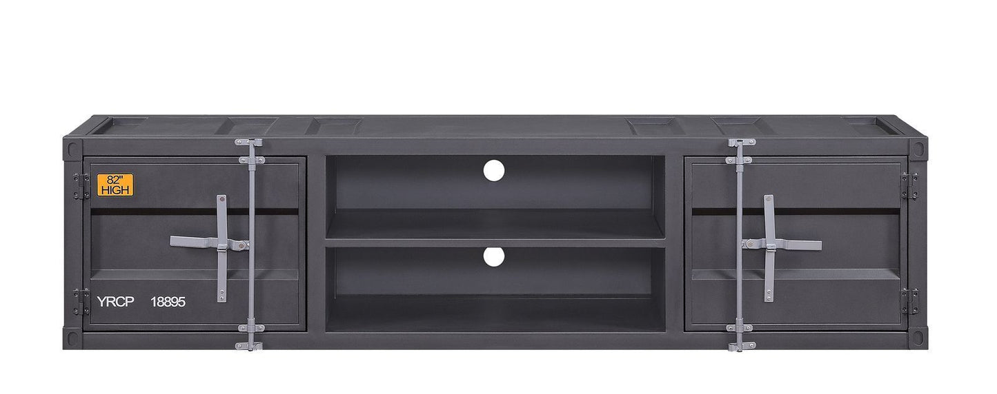 Industrial Gunmetal Cargo TV Stand