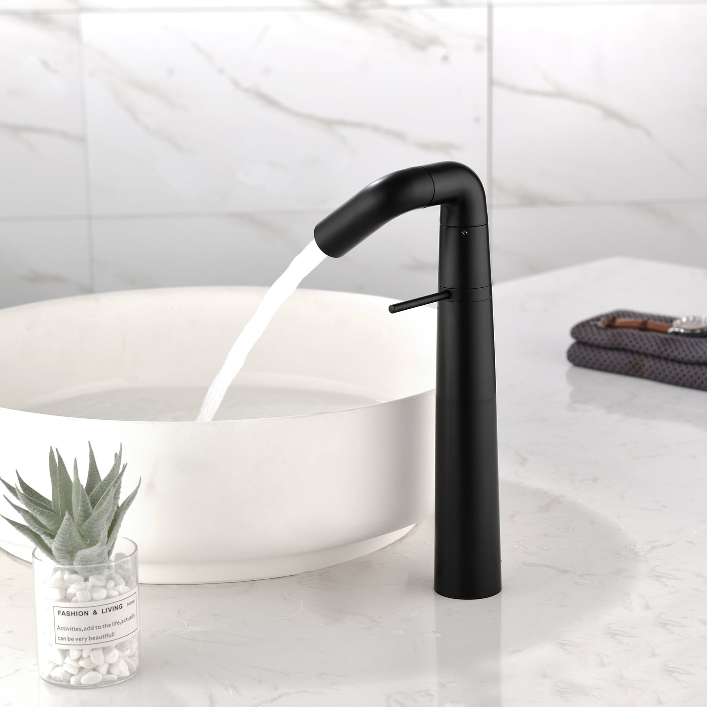 Elegant Matte Black Brass Bathroom Faucet