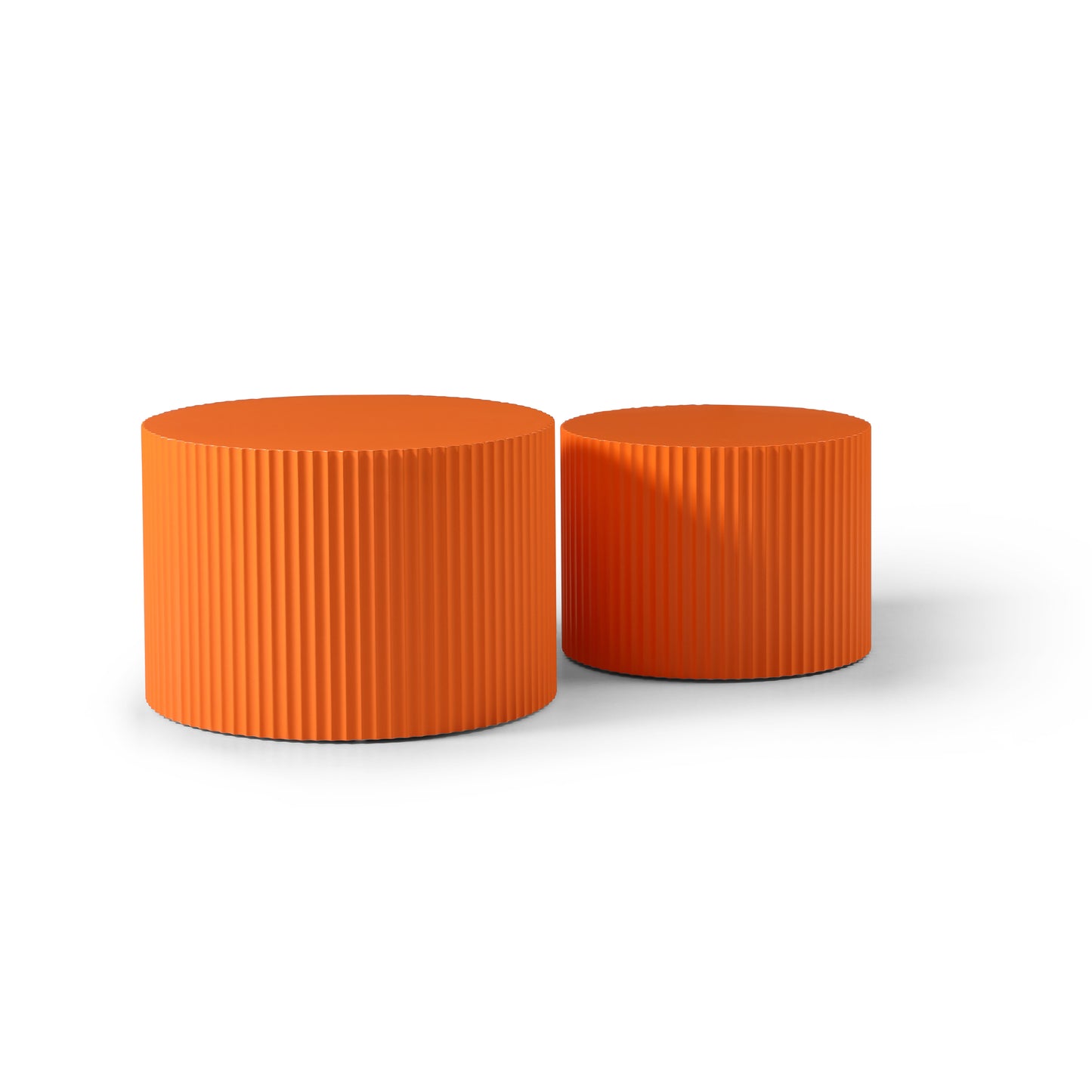 Nesting Table Set: Handcrafted MDF Coffee Tables in Vibrant Orange