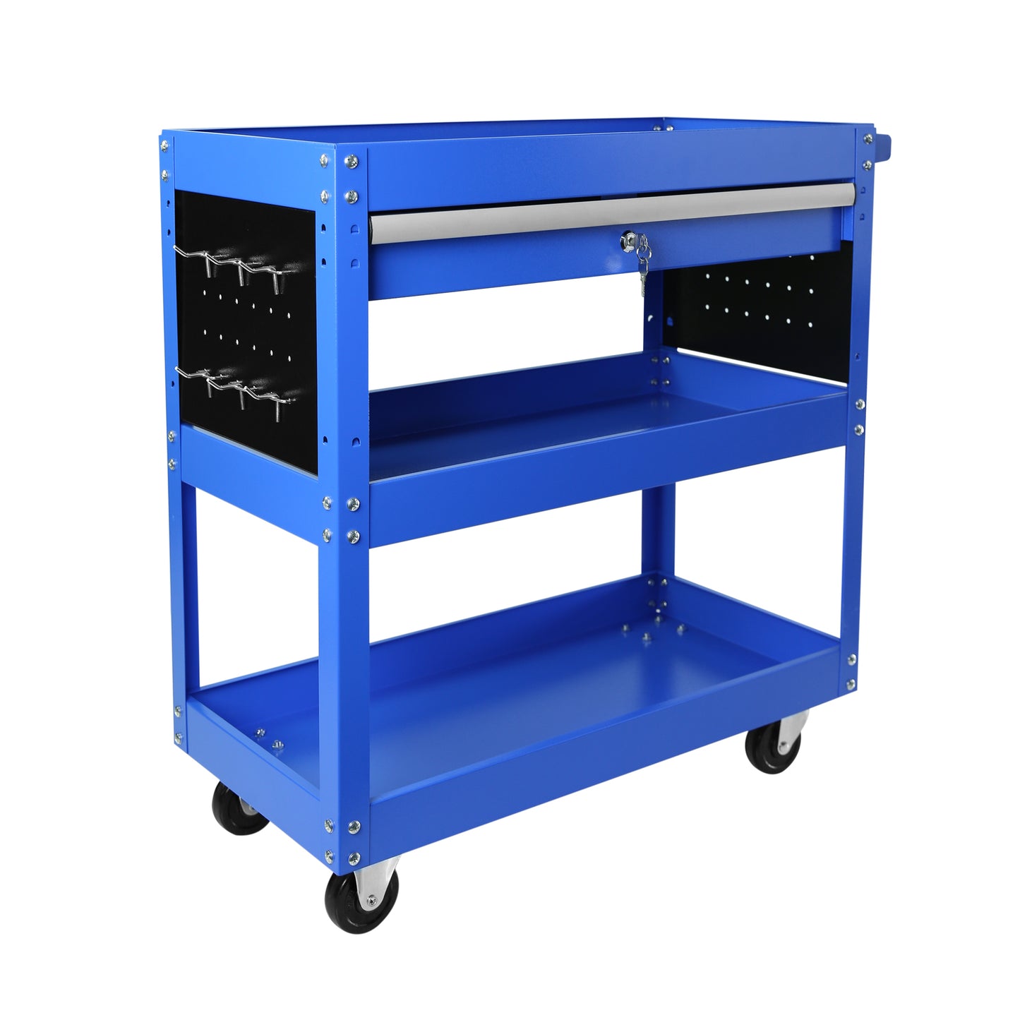 Rolling Tool Cart, Premium 1-Drawer Utility Cart, Heavy Duty Industrial Storage Organizer Mechanic Service Cart with Wheels and Locking System