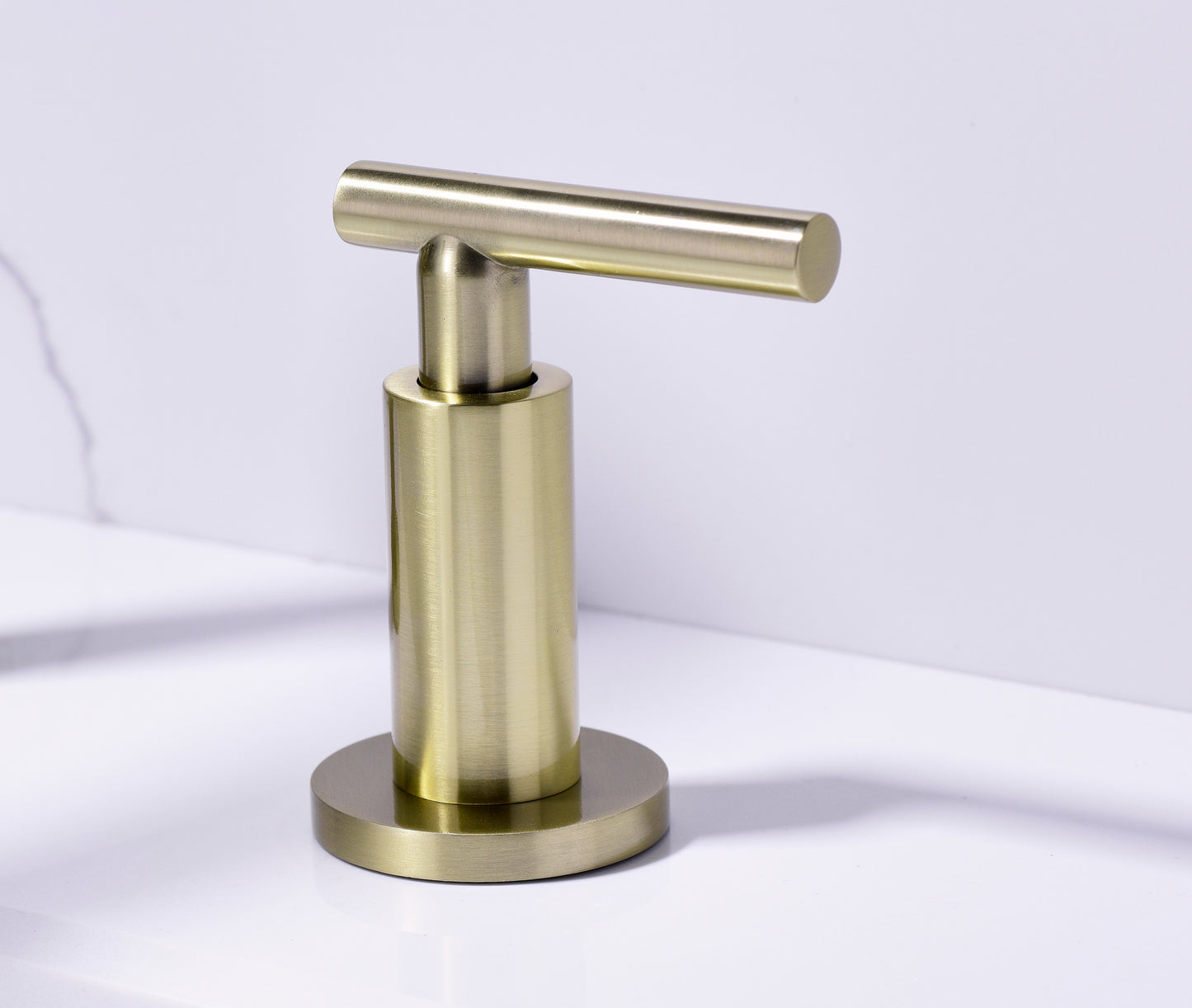 Gold High Arc 3-Hole Widespread Bathroom Sink Faucet with Rotatable Spout