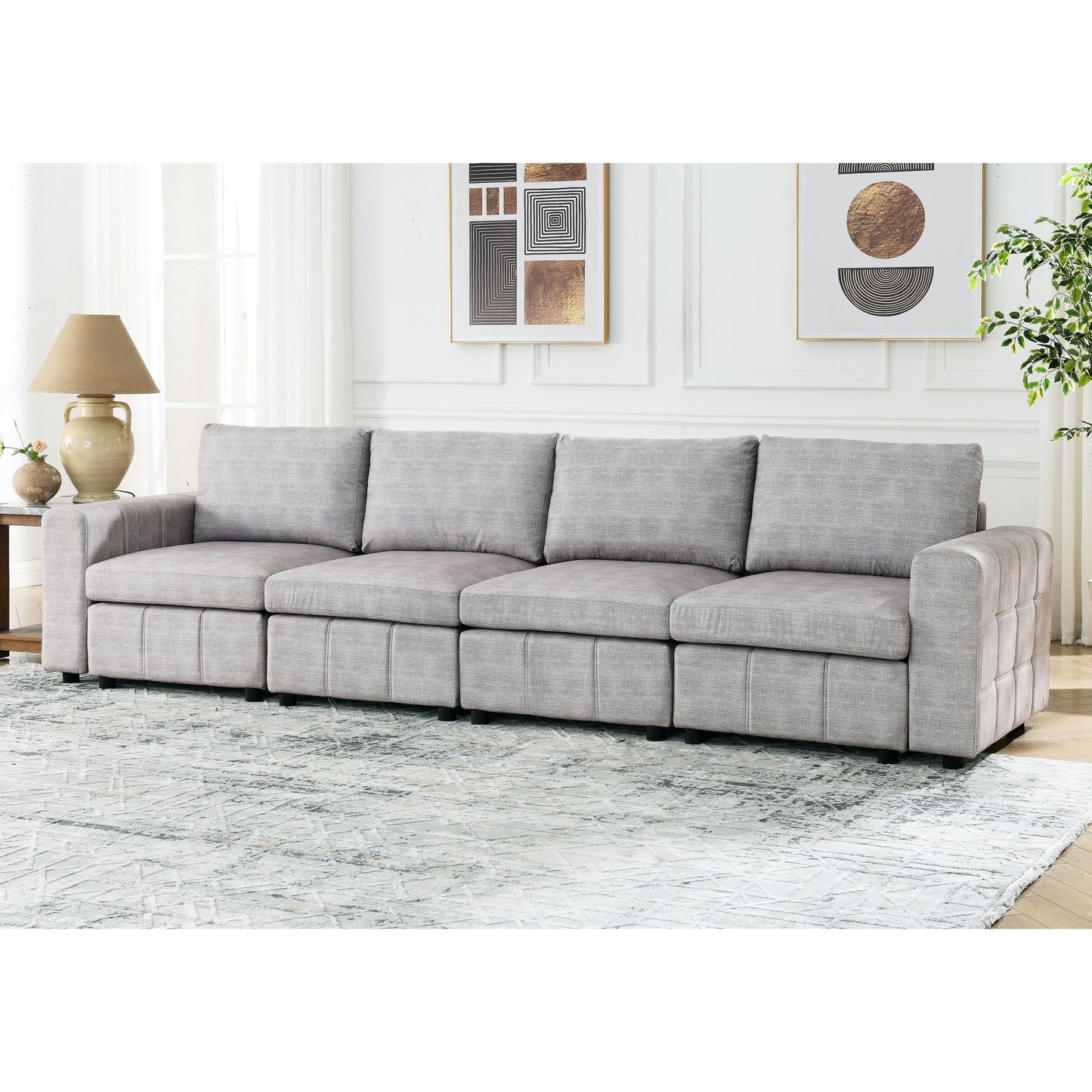 3-Seat Upholstered Modular Sofa Option