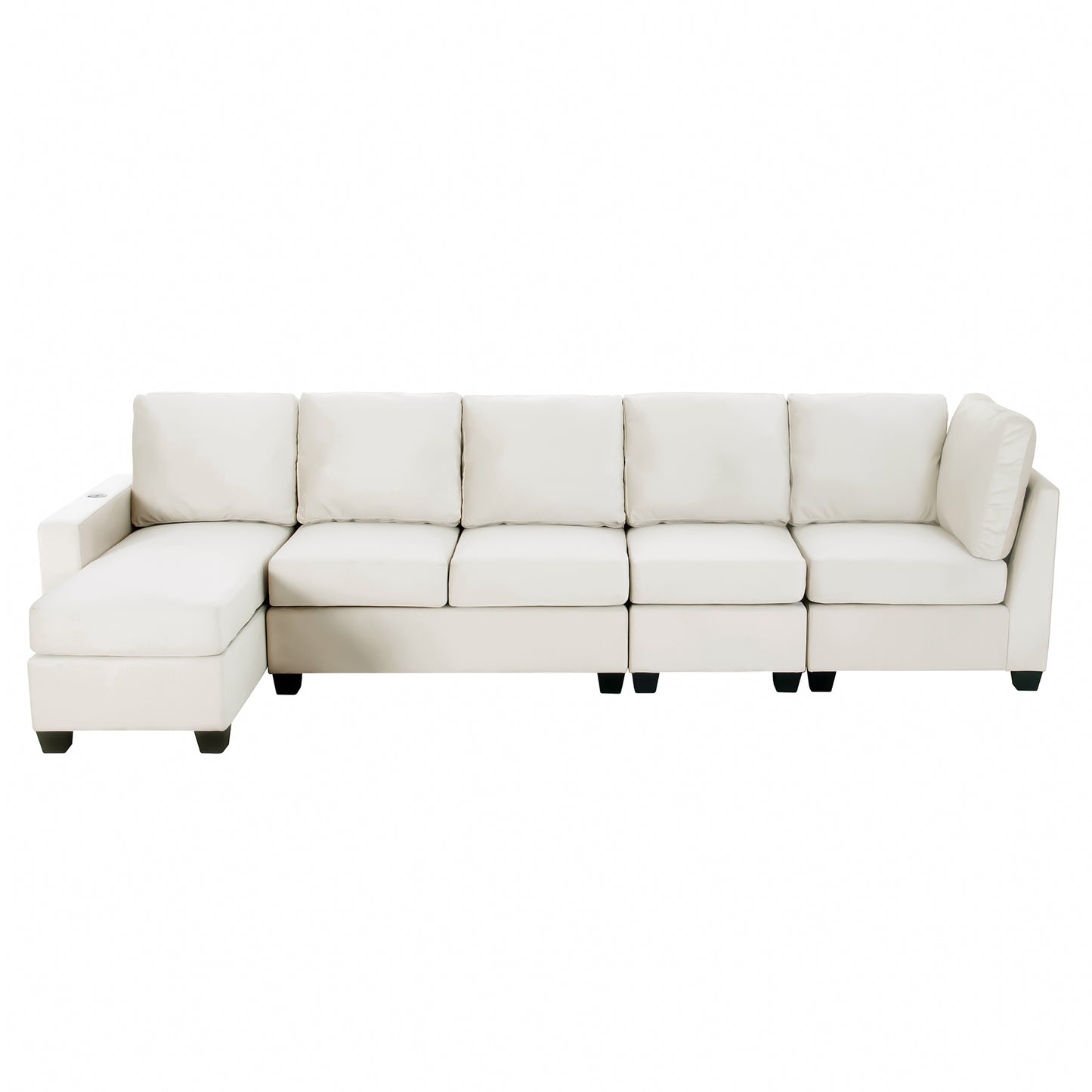 Modern L-shaped Sectional Sofa with Convertible Chaise Lounge