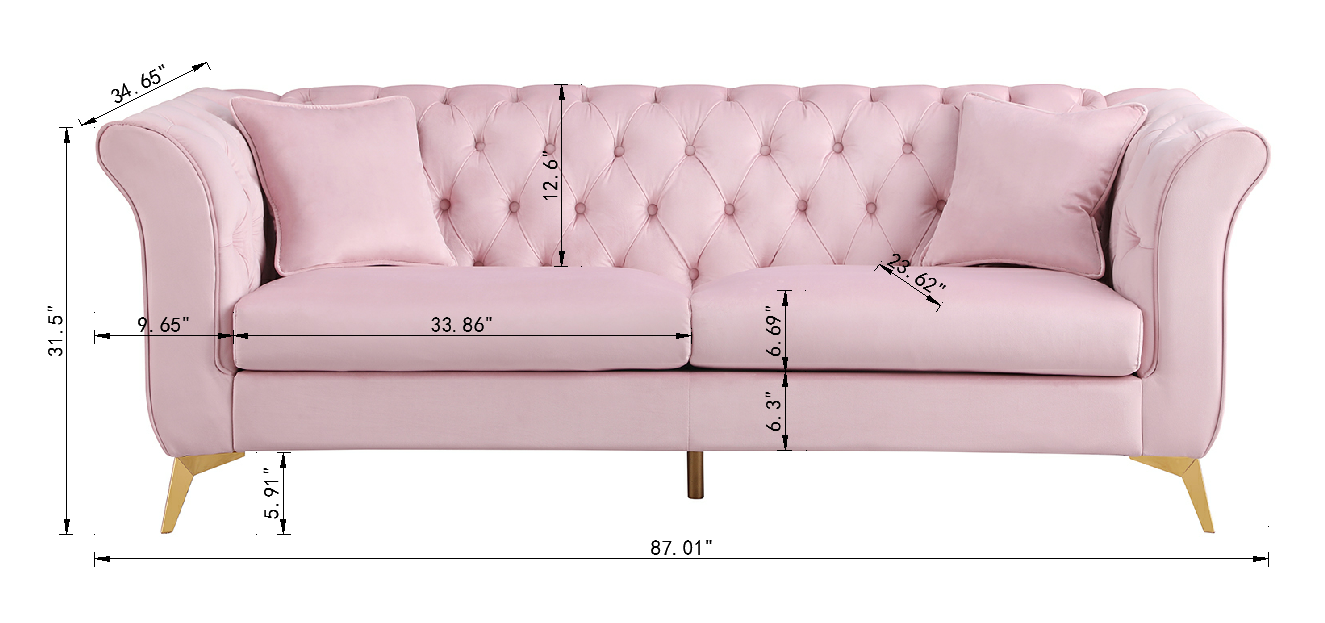 Chesterfield sofa ,Stanford sofa ,  high quality Chesterfield sofa ,pink color , tufted and wrinkled fabric  sofa;contemporary Stanford sofa ; tufted sofa with scroll  arm and scroll back.loveseater